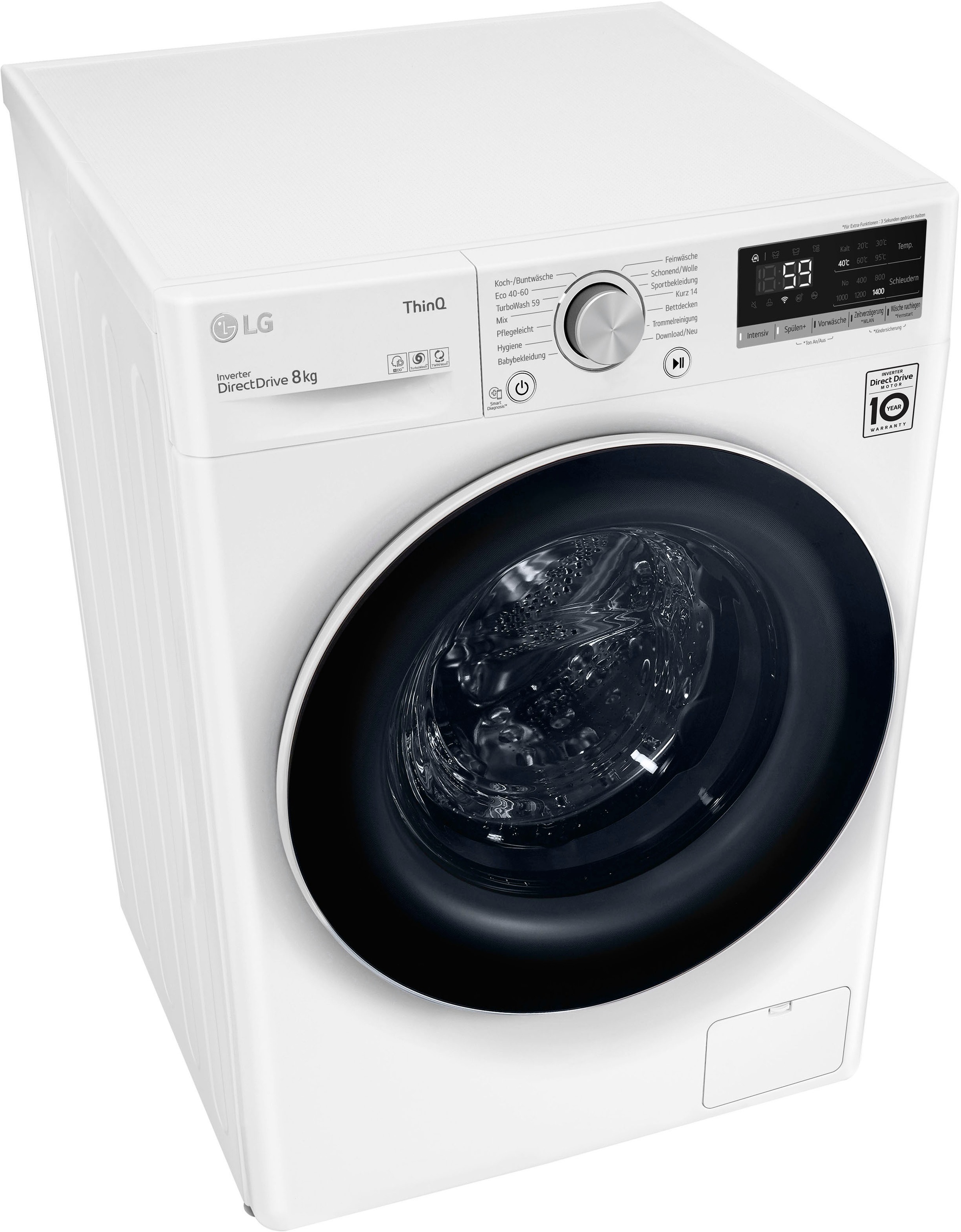 LG Waschmaschine Vollwasserschutz »F4WV408S0B«, F4WV408S0B, U/min, AquaLock® im kg, Shop Online 8 1400 OTTO