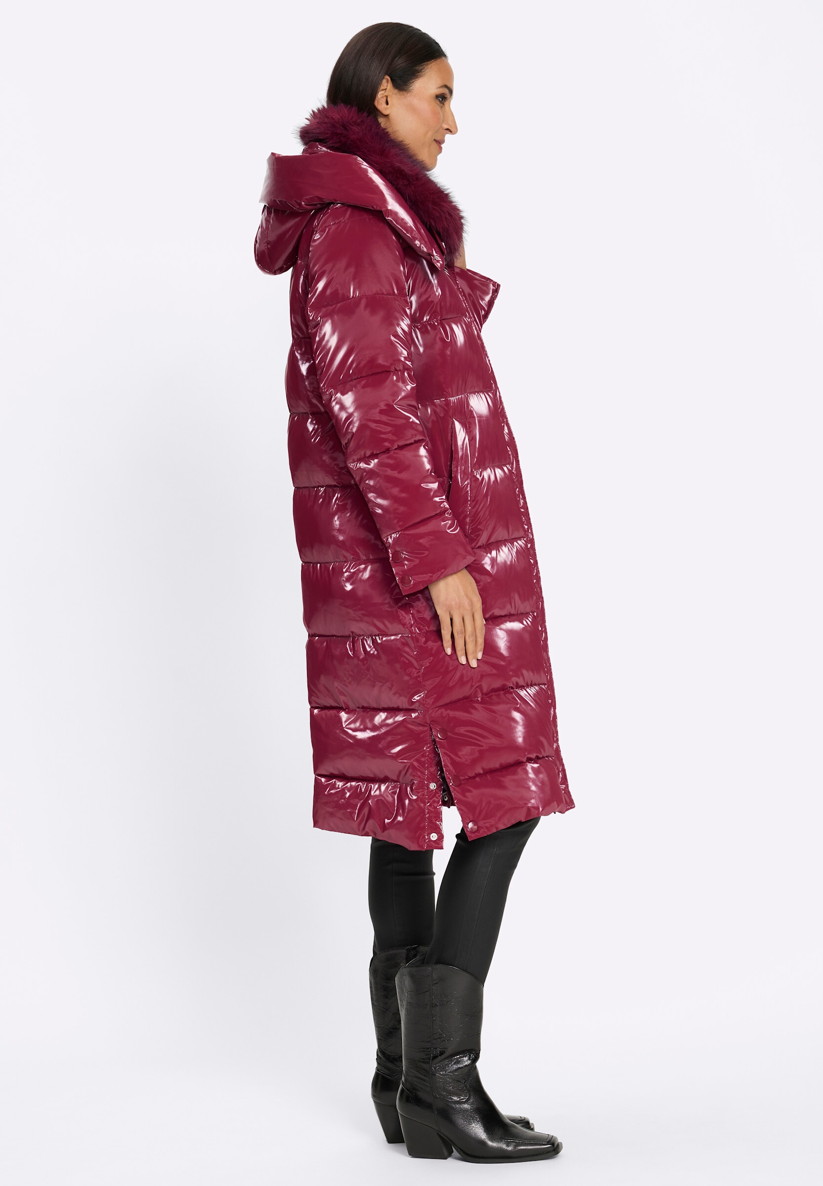 heine Steppjacke »Steppmantel Steppmantel mit Seitenschlitzen« Abnehmbare Kapuze