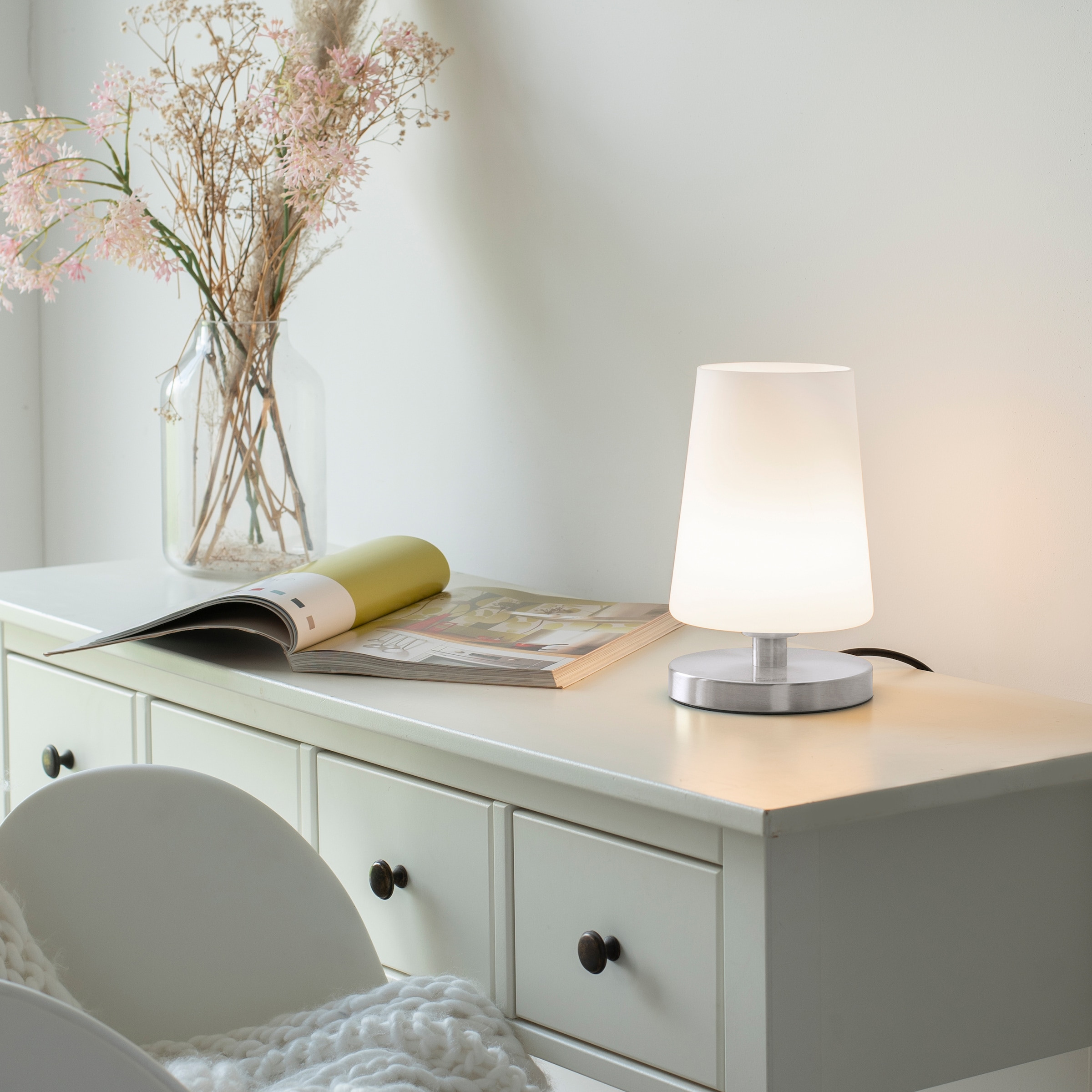 Paul Neuhaus LED Tischleuchte »Sonja«, 1 flammig, Leuchtmittel G9 | LED wechselbar, 3-Stufen Touchdimmer