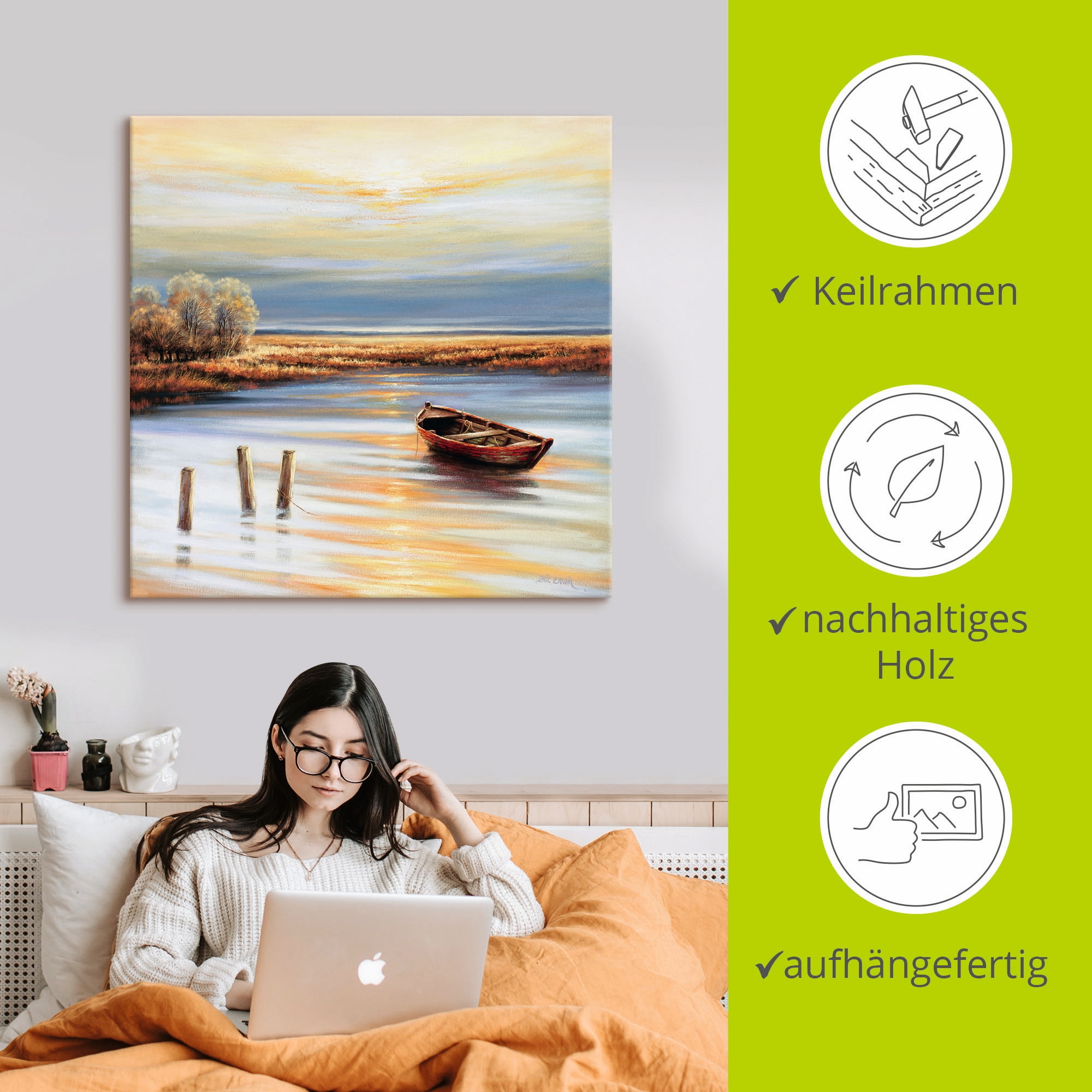 Artland Leinwandbild »Küstenlinie« Küste 1 Stk. tlg. auf Keilrahmen gespannt