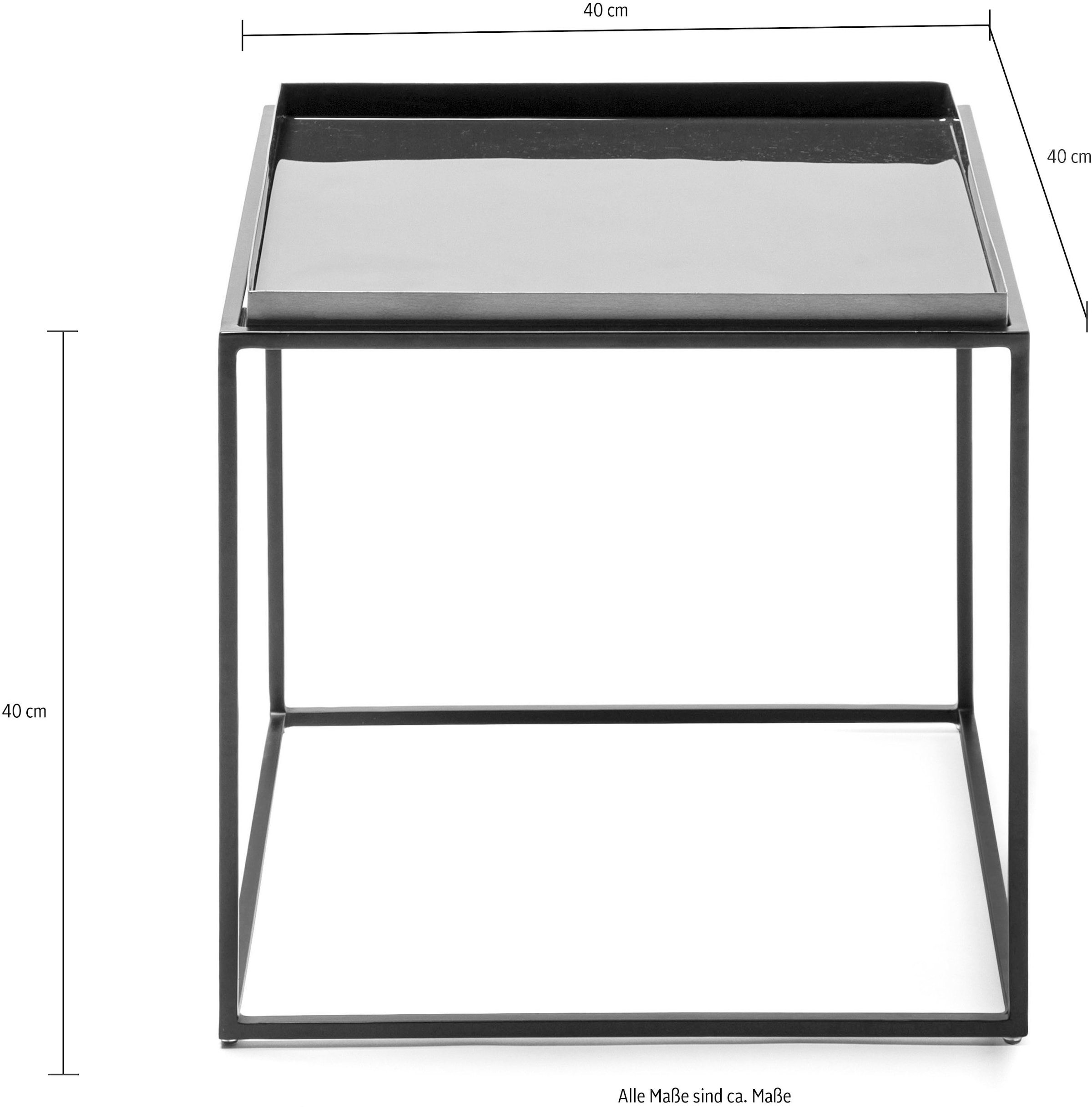 Kayoom Beistelltisch »Famosa, Metall-Beistelltisch in quadratischer Form«, (1 St.), Bunter Tisch, Schalenmaße: 11 x 11 x 2 / 15,8 x 11 x 2 cm
