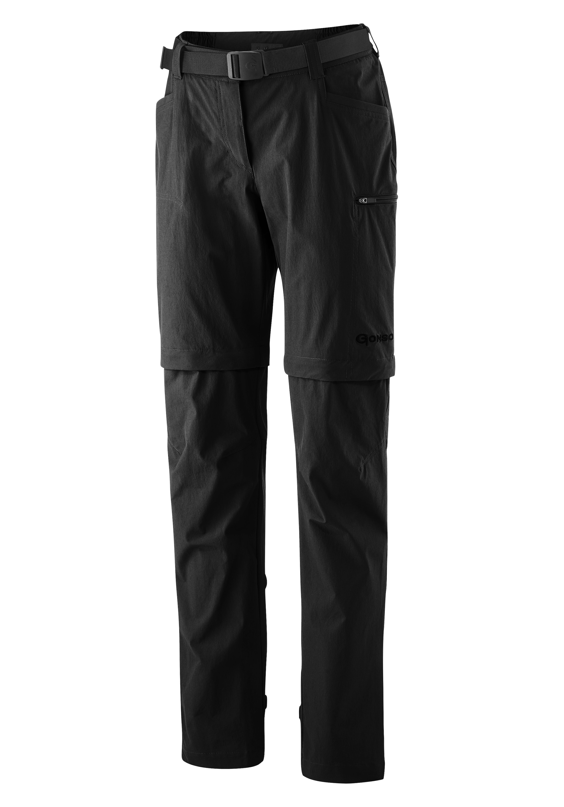 Gonso Fahrradhose »Ruth«, Damen zipp-off Radhose mit Sitzpolster und Gürtel, wasserabweisend
