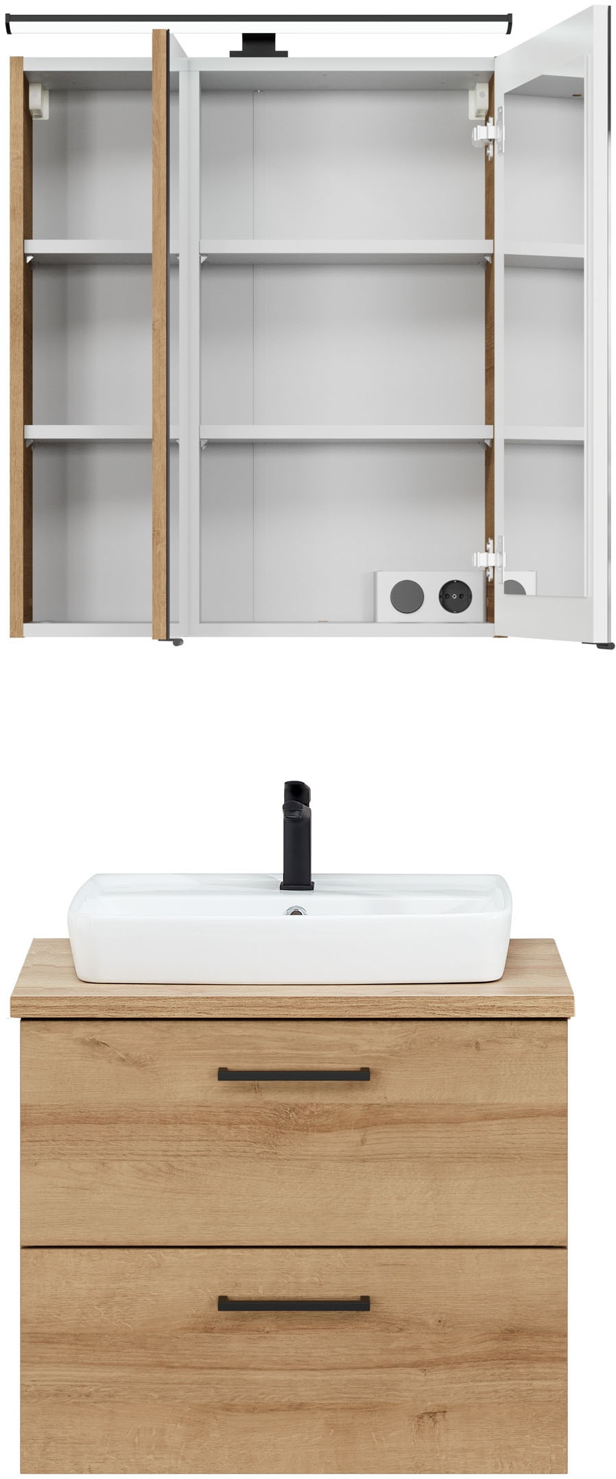 Saphir Badezimmer-Set »3-tlg.  Keramikwaschtisch mit Waschtischunterschrank« 4 Stk. tlg.