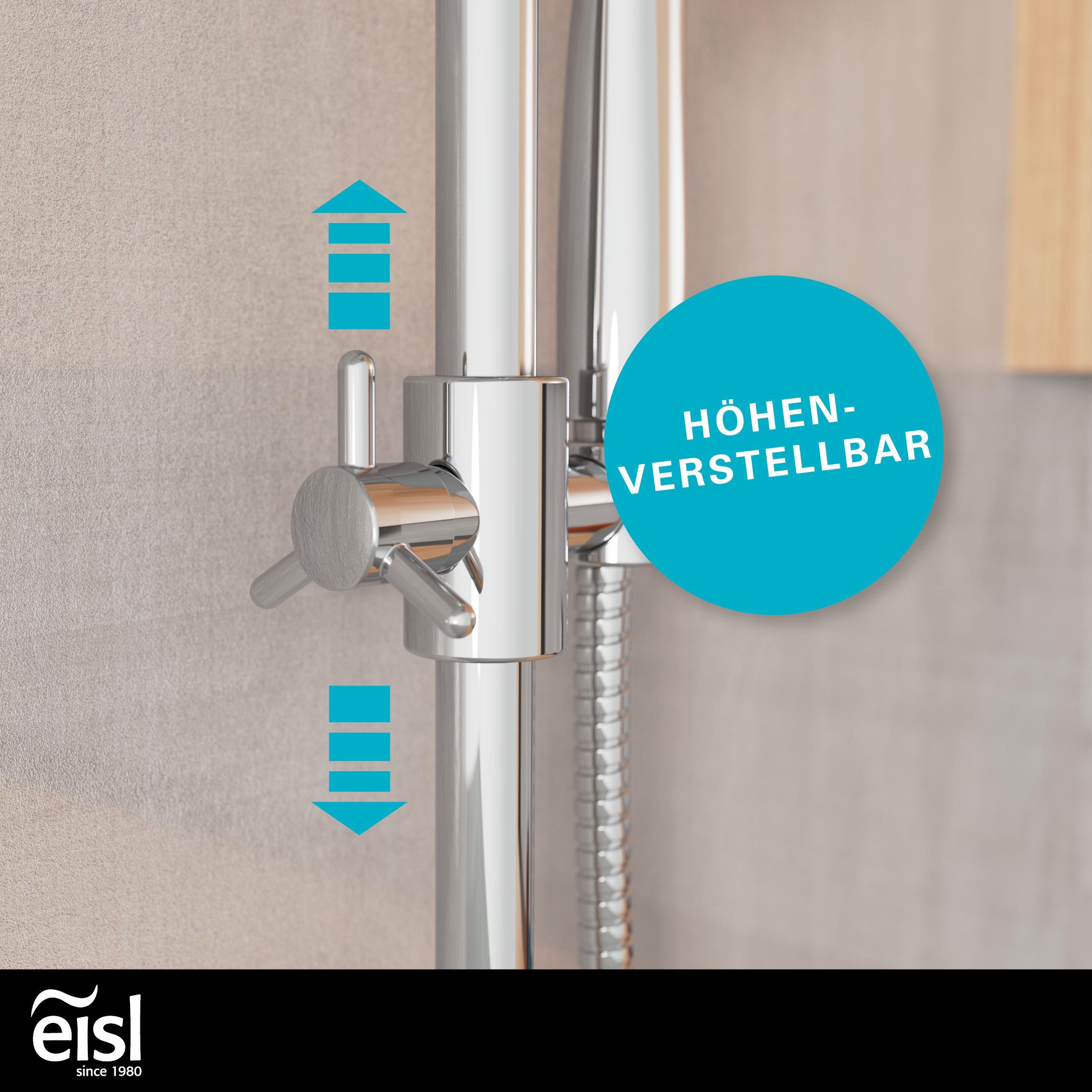 Eisl Brausegarnitur, 3-fach verstellbare Wellness Handbrause mit Antikalk-Noppen