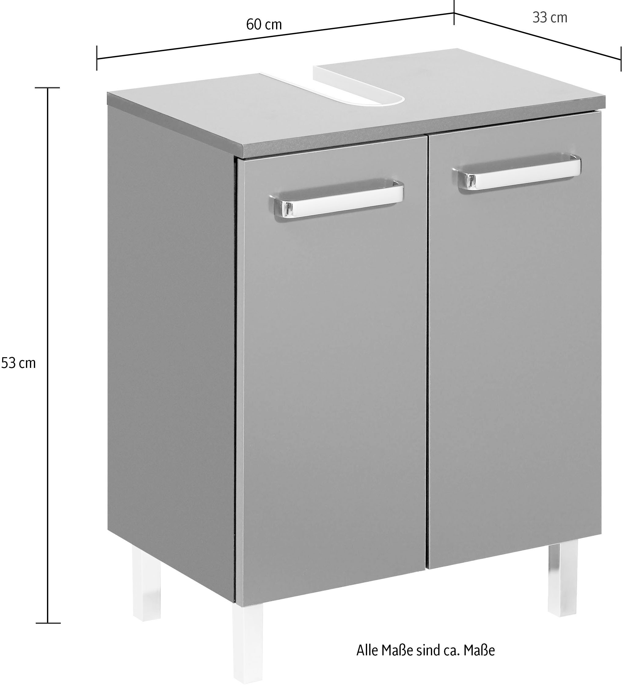 Saphir Badmöbel-Set »Quickset 311 6-teilig, Waschbeckenunterschrank und LED-Spiegelschrank«, (Set, 6 St.), inkl. Türdämpfer, Badezimmer-Set ohne Waschbecken, Badezimmer Schrank
