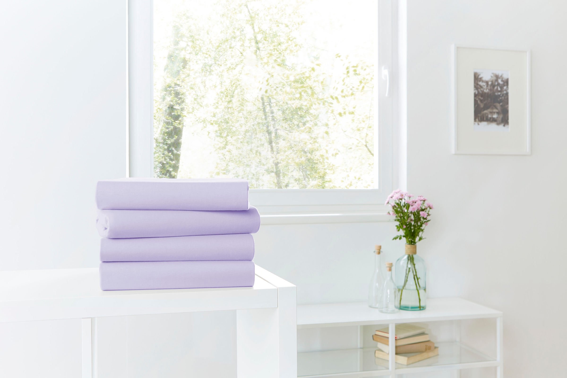 Primera Spannbettlaken »Mako-Feinjersey Spannbetttuch« Geeignet für Standardmatratzen bis 22 cm, 100% Baumwolle