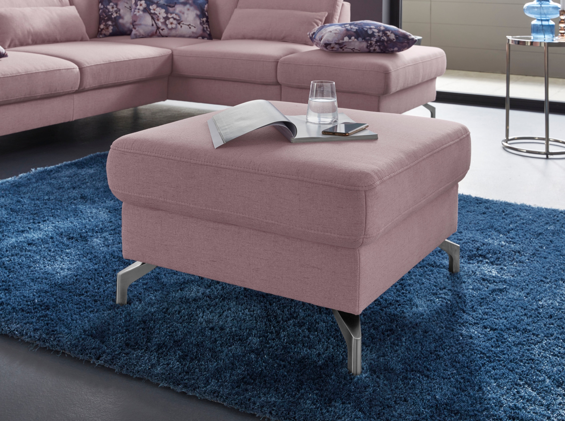 sit&more Hocker »Percy« Fußhöhe 12 cm, wahlweise mit unterschiedlichen Fußfarben