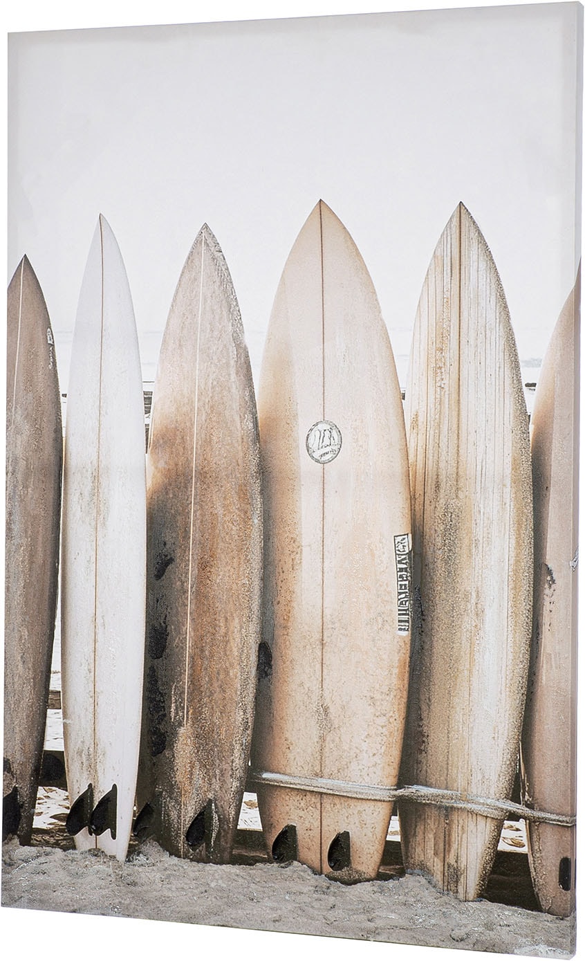 GILDE Metallbild »Bild rechteckig Surfbretter« Strandbilder 1 Stk. tlg.
