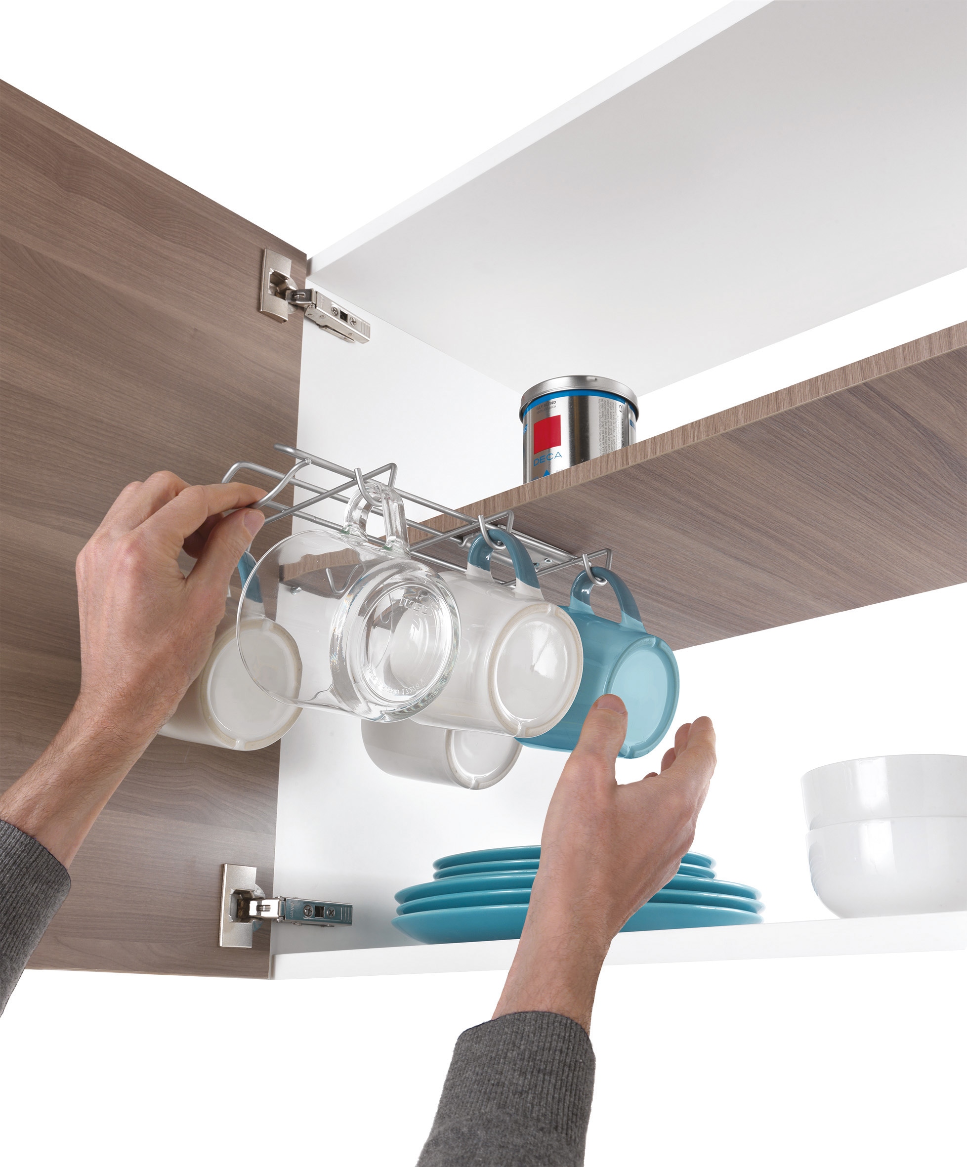 Metaltex Deckenhaken »Slide-Mugs«, Polytherm®Beschichtung, ausziehbar, für bis zu 6 Tassen oder Becher