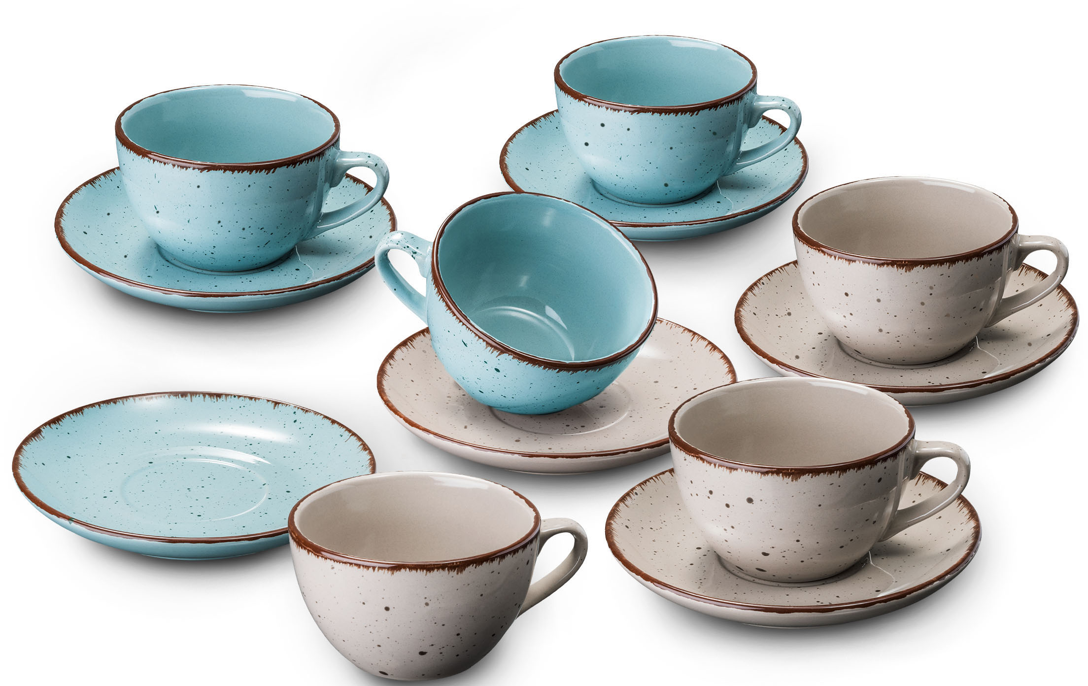 Cappuccinotasse »Puro«, (Set, 6 Cappuccinotassen-6 Cappuccinountertassen), vom...