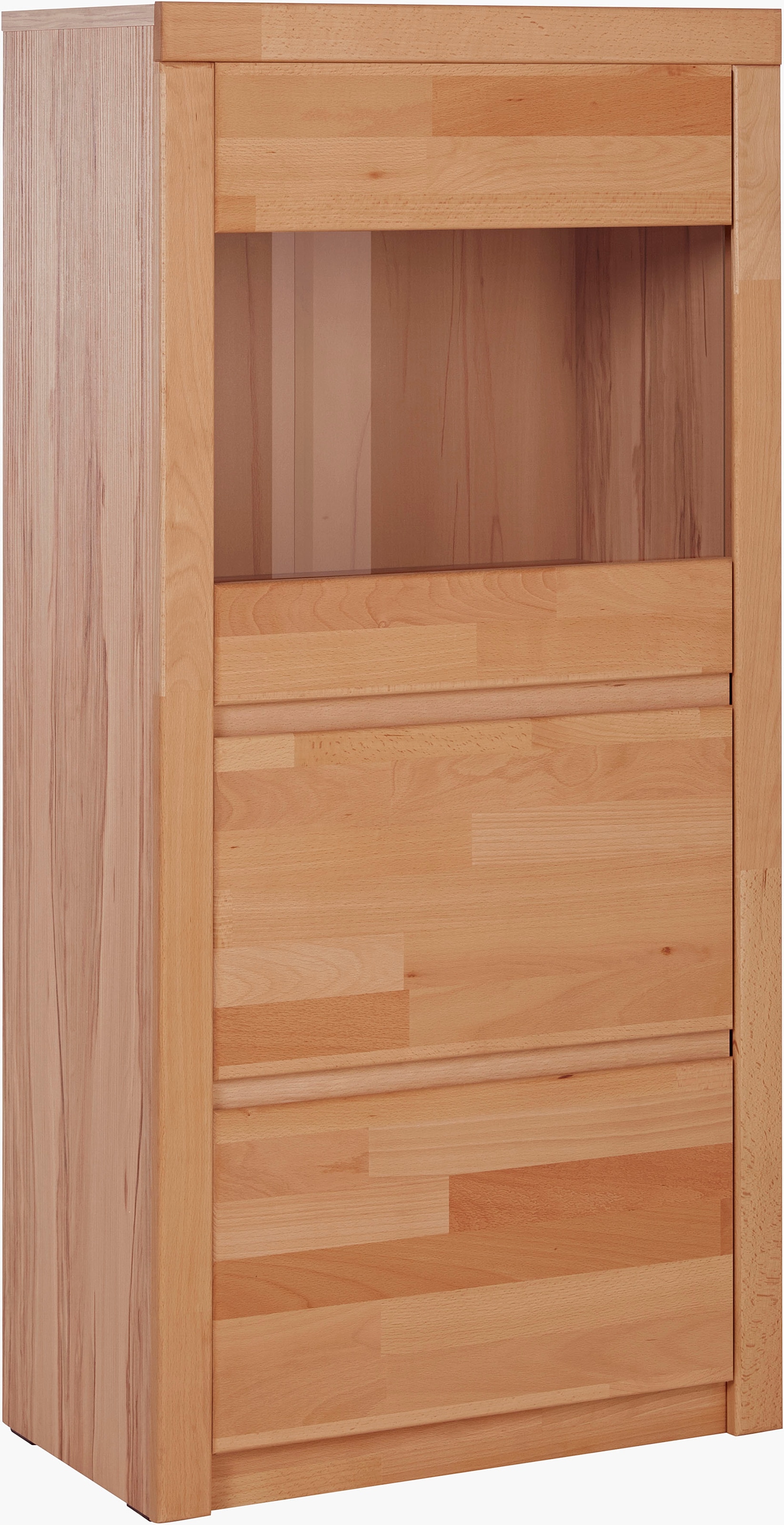 OTTO home Vitrine »Silkeborg« schöne grifflose Optik, teilmassiv