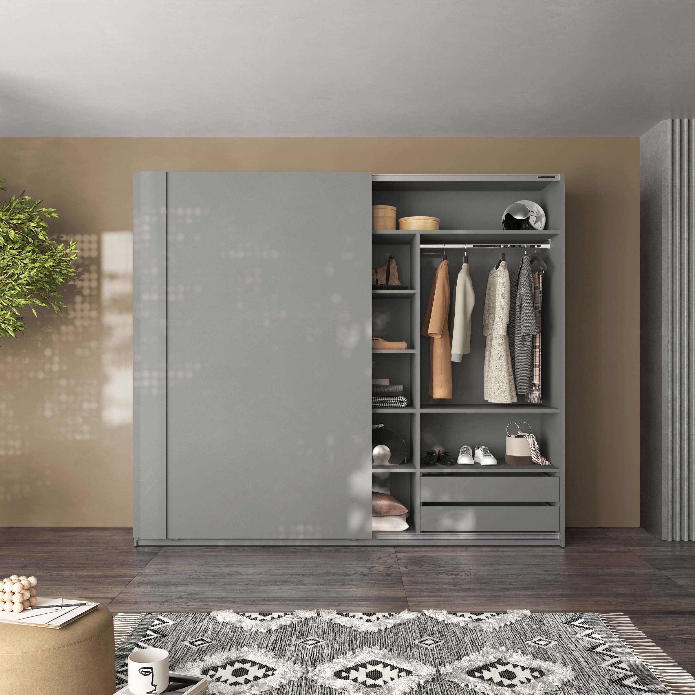 INOSIGN Schrankeinsatz »Jupiter - Steingrau (1 St.), nur mit Inneneinteilung montierbar«