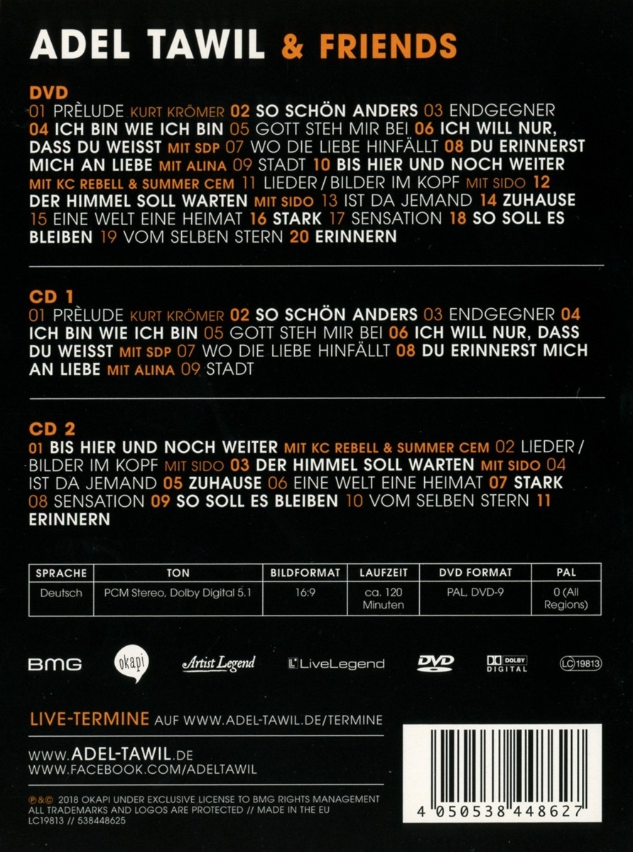 Musik Cd Adel Tawil Friends Live Aus Der Wuhlheide Berlin Tawil Adel 3 Cd Dvd Video Online Kaufen Otto