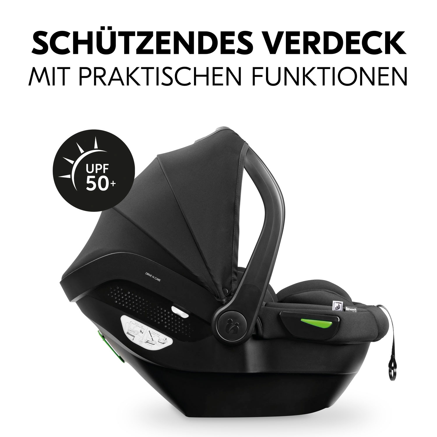 Hauck Babyschale »Drive N Care«, Klasse 0+ (bis 13 kg), (Set, 2 tlg.), inklusive Base und Neugeborenen-Einlage