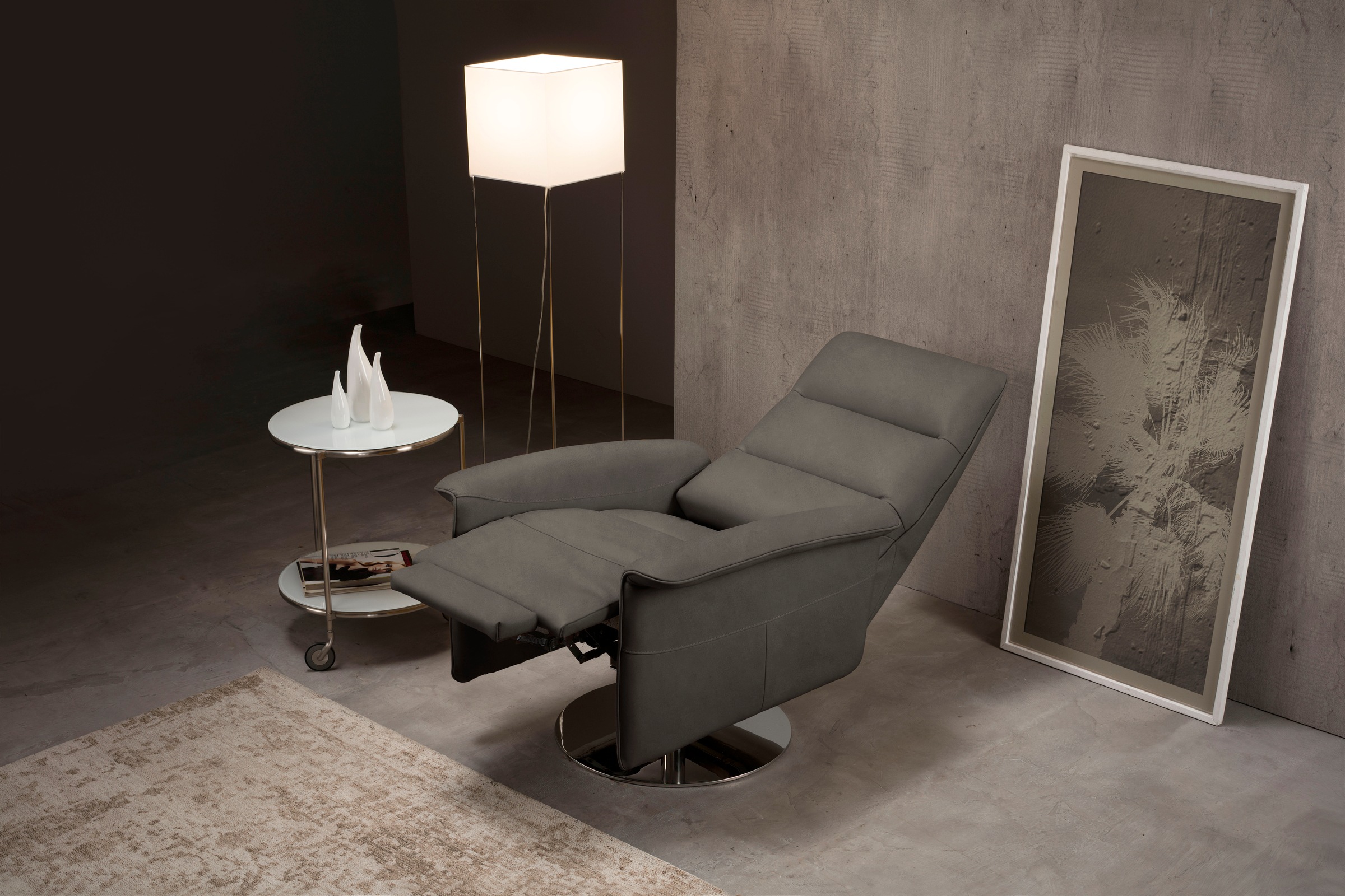 Egoitaliano Sessel »Kelly Designsessel«, drehbar, manuelle Relaxfunktion mit Push-Back-Mechanismus