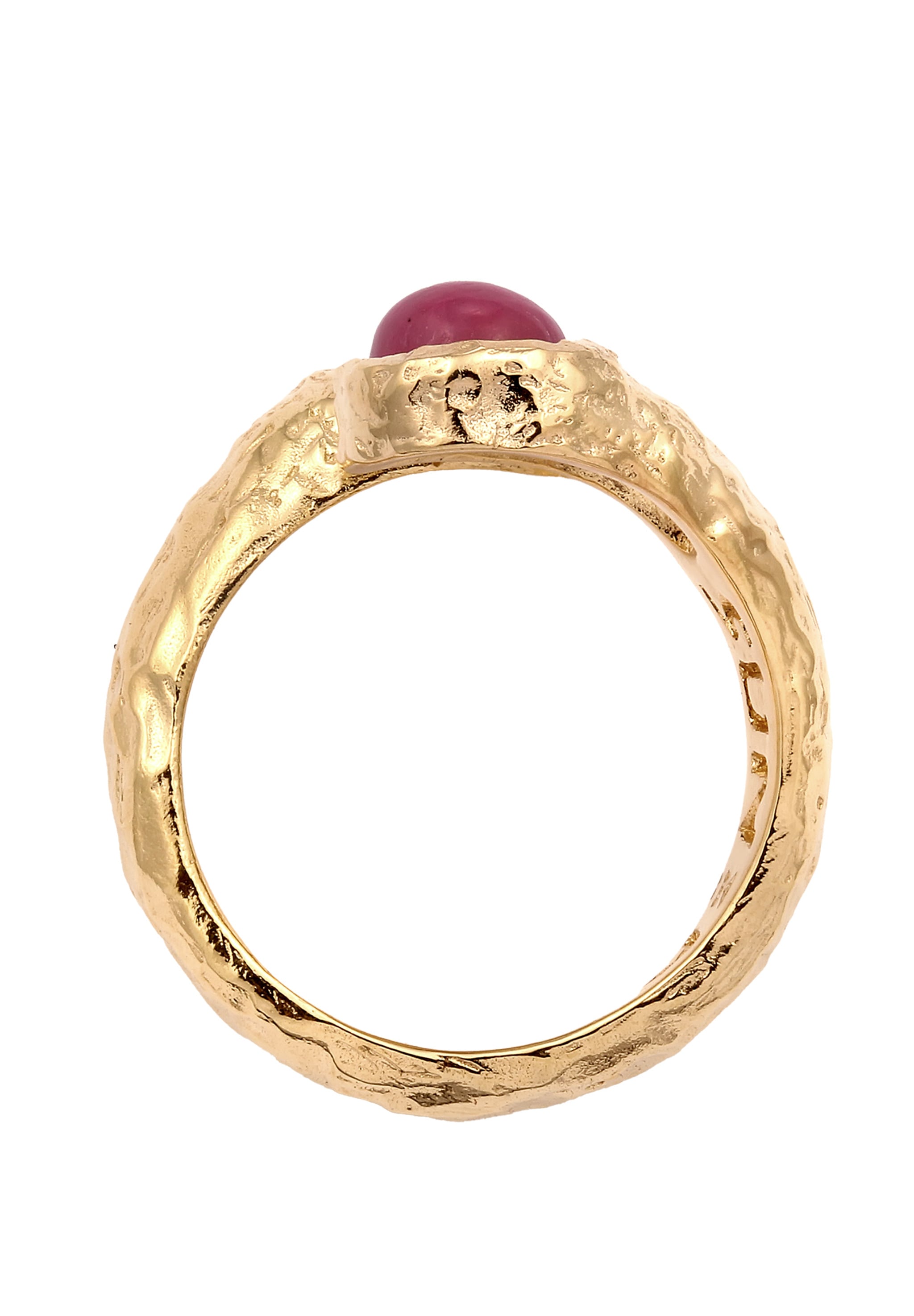 HAZE & GLORY Silberring »Ring Onyx Rot 925 Sterling Silber vergoldet - Sunkissed«