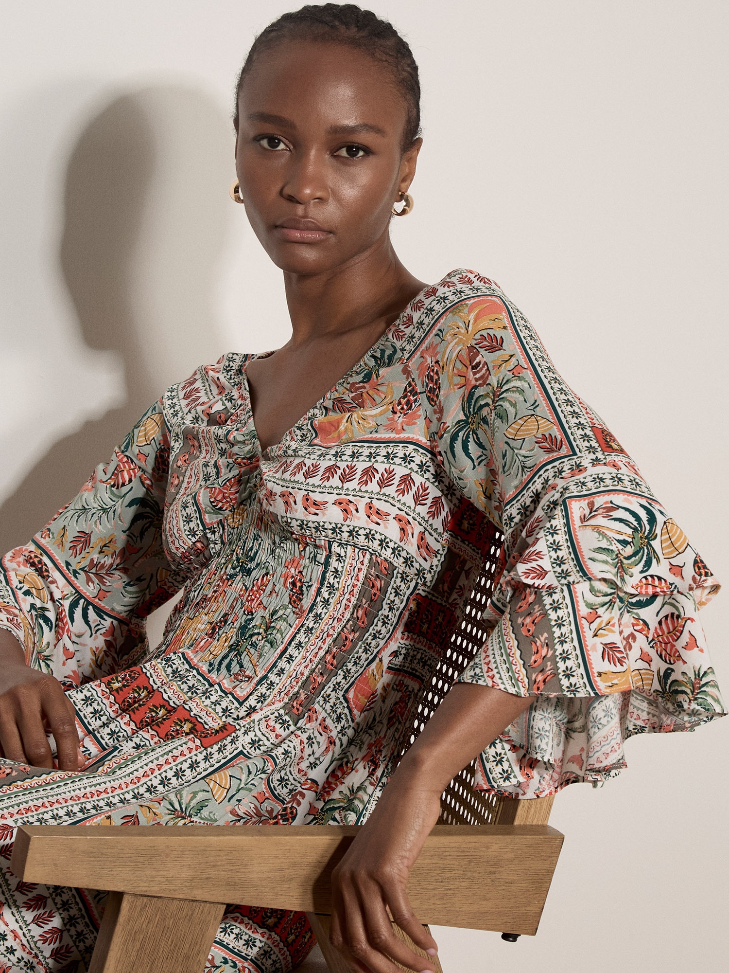 Apricot Minikleid »Patchwork Minikleid« mit Smokdetails