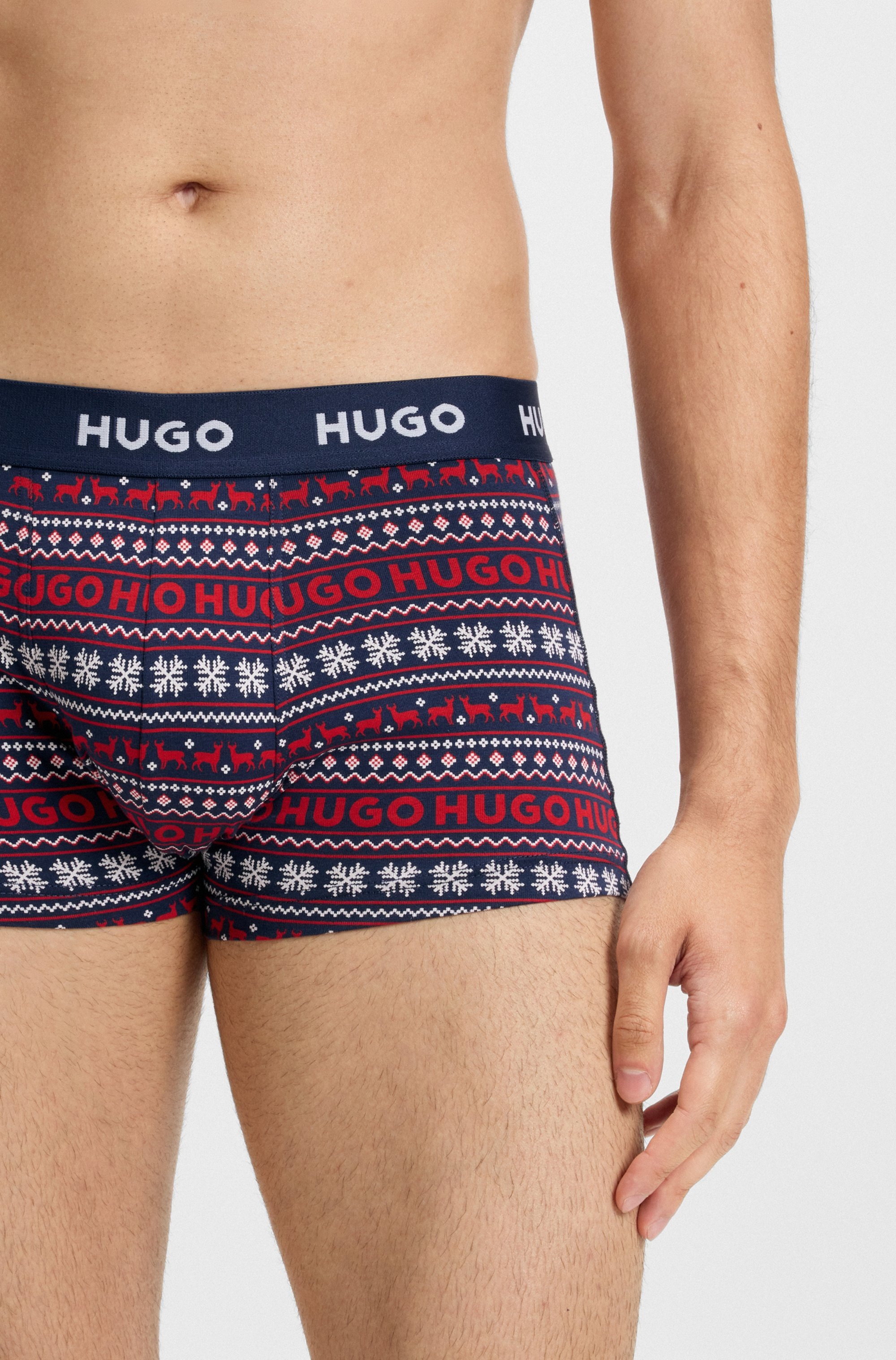 HUGO Underwear Trunk »TRUNK TRIPLET DESIGN« Packung, 3 Stk. tlg., mit Logobund