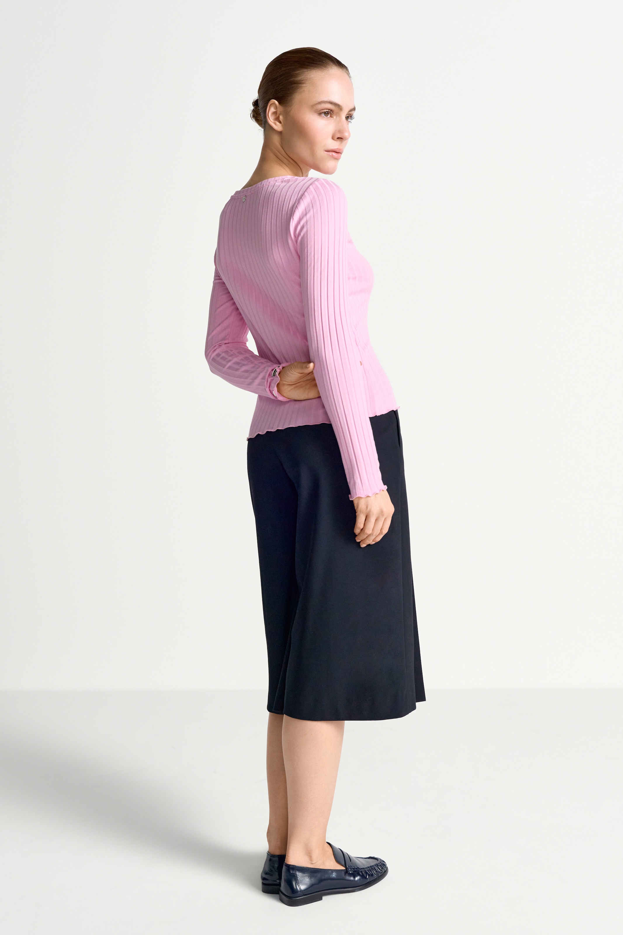 RICHROYAL Longsleeve perfekt zum drunterziehen, mit Rollkante am Ausschnitt