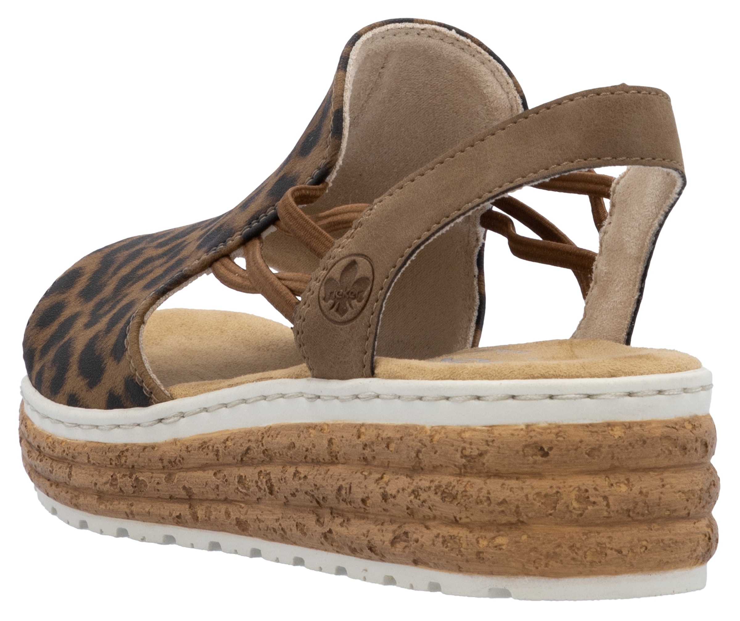 Rieker Keilsandalette, Sommerschuh, Sandale, Urlaubschuh mit seitlichen Gummizügen