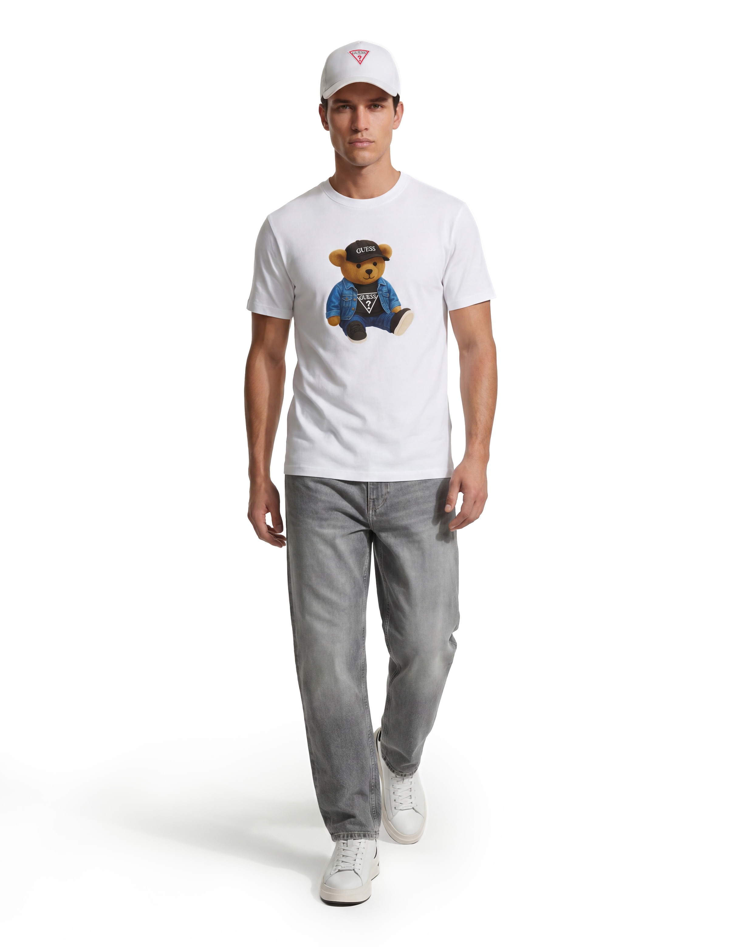Guess T-Shirt »GUESS TEDDY BEAR« aus reiner Baumwolle, Rundhalsausschnitt