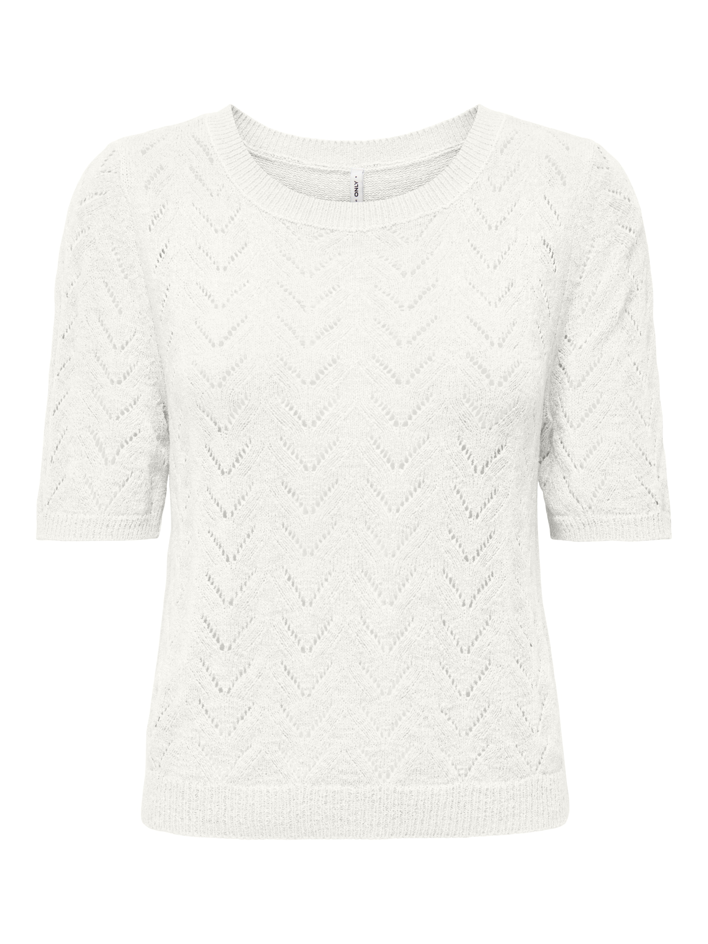 ONLY Kurzarmpullover »ONLSUNNY SS O-NECK KNT« Kunstfaser, regular fit, Rundhals