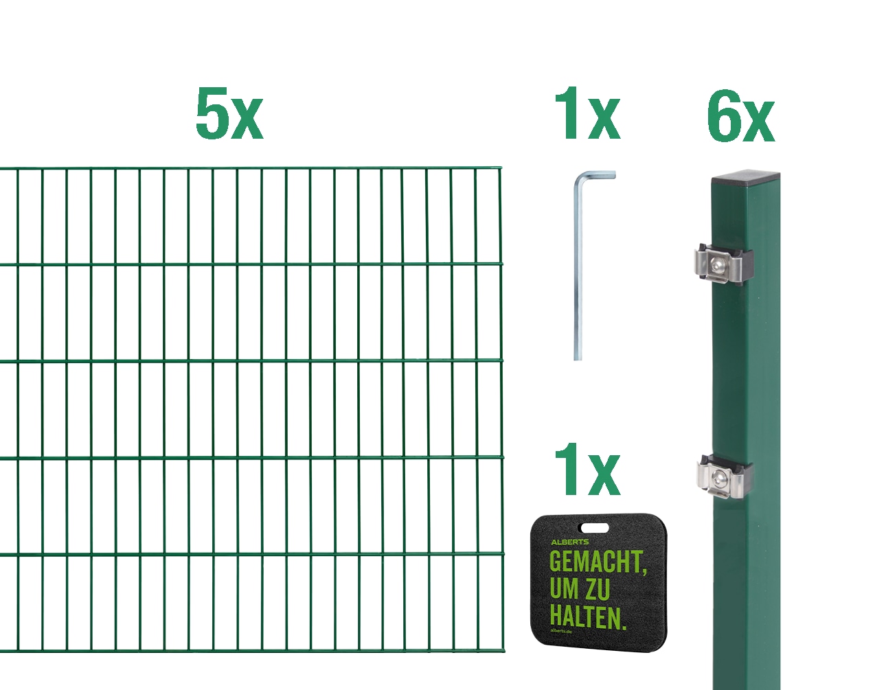 Alberts Doppelstabmattenzaun »Grundset«, Höhe: 80 - 160 cm, Gesamtlänge: 4 - 30 m, zum Einbetonieren