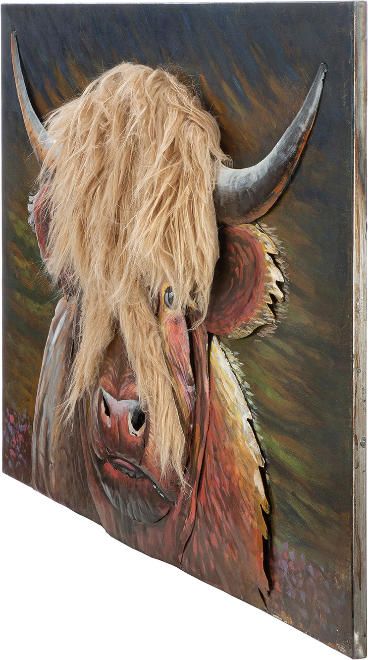 GILDE Metallbild »Bild rechteckig Highland-Beauty  braun« Kuh 1 Stk. tlg. Highland Cattle Tierporträt rustikaler Charme Landhaus Country