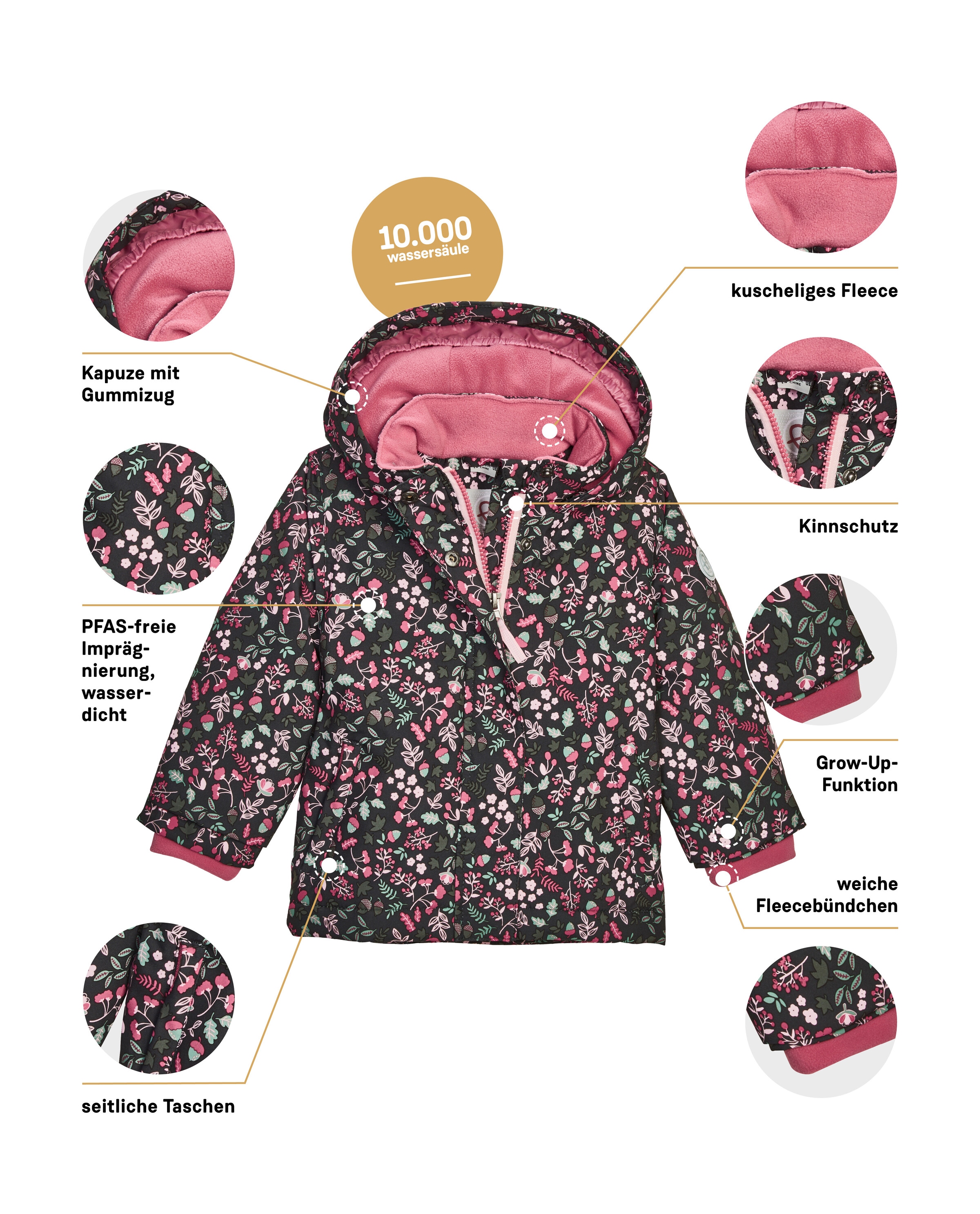 first instinct by killtec Funktionsjacke »FIOW 13 MNS JCKT«, Wasserdichte Funktionsjacke mit verlängerbaren Ärmeln und Fleece.