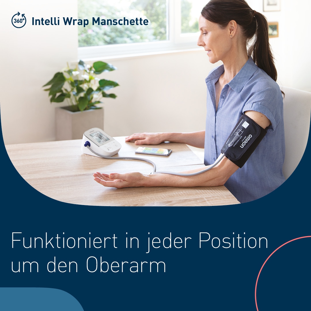 Omron Oberarm-Blutdruckmessgerät »X4 Smart«, mit Bluetooth und Intelli Wrap Manschette, mit kostenloser App