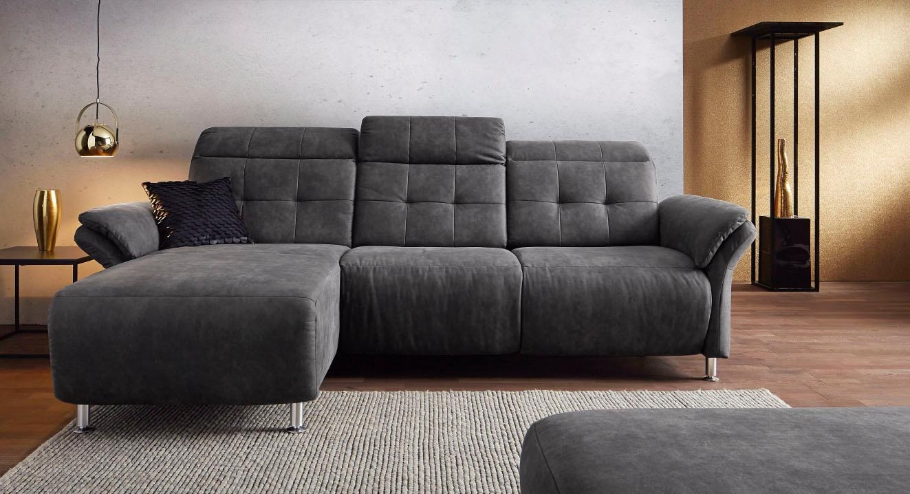 Places of Style Wohnlandschaft »Manhattan U-Form«, 2 Sitze mit elektrischer Relaxfunktion, verstellbare Armlehnen