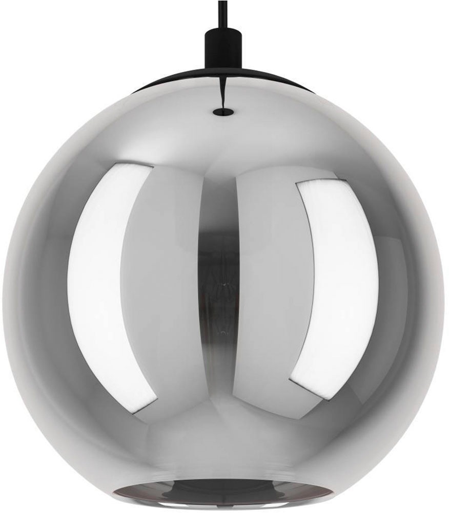 EGLO Pendelleuchte »ARISCANI«, 1 flammig, Leuchtmittel E27 | ohne Leuchtmittel, Lampe für Esstisch, Hängeleuchte, Rauchglas schwarz transparent, E27