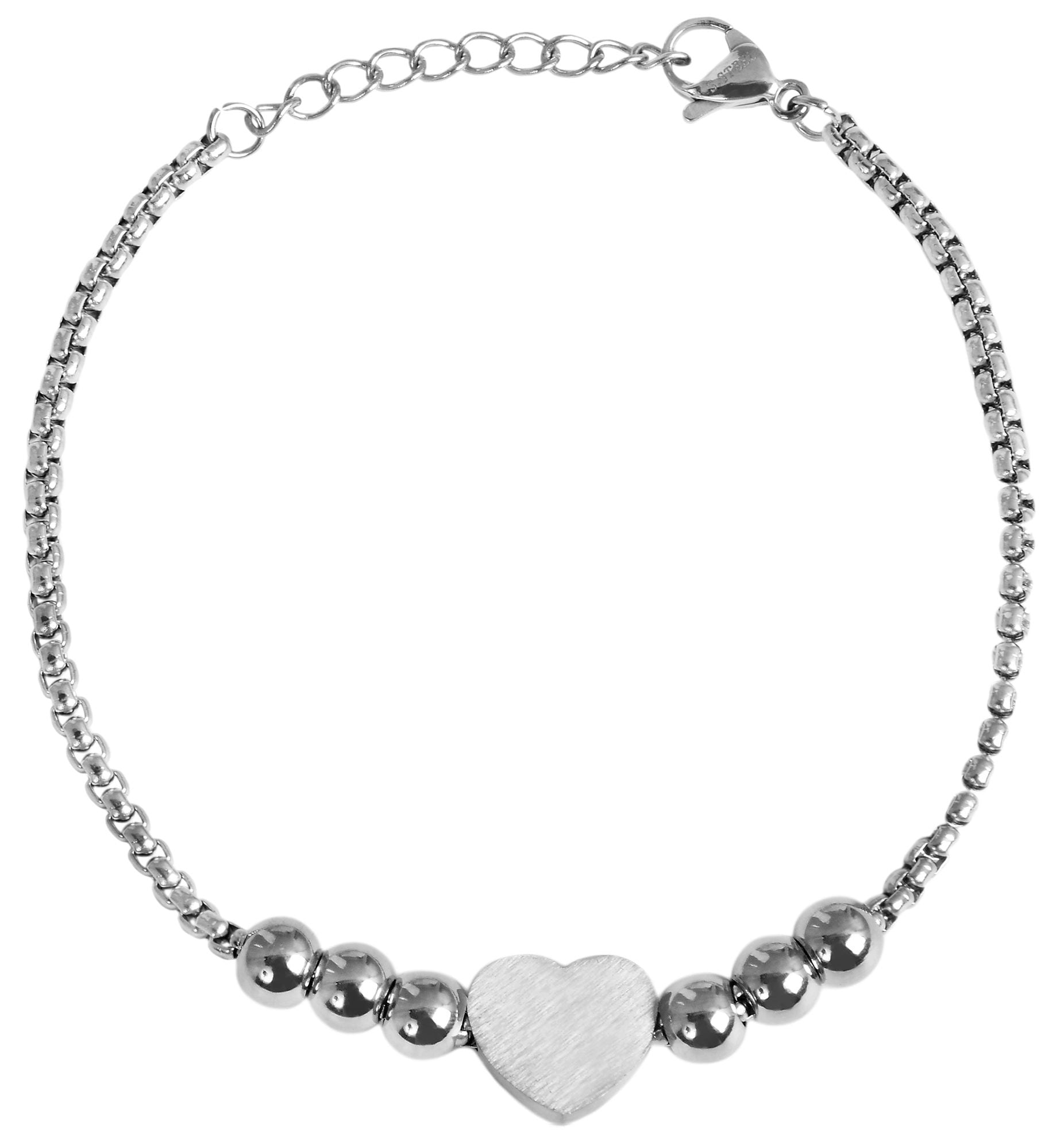 Adelia´s Armband »Damen Armband ¿ Herz aus Edelstahl 17 cm«