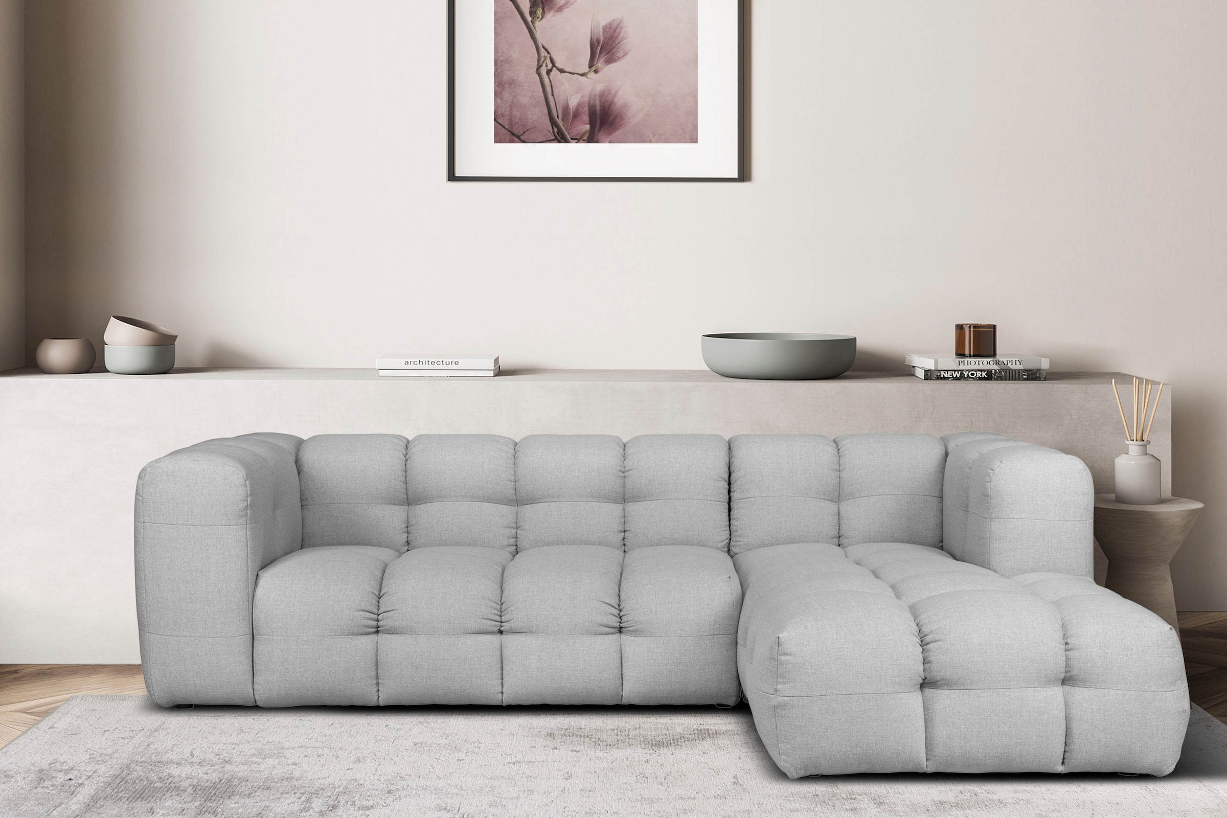 LeGer Home by Lena Gercke Ecksofa »TALISHA L-Form Designersofa, moderne Steppung, B/T/H: 276/178/75 cm«, aufwendig gepolstert, hoher Sitzkomfort