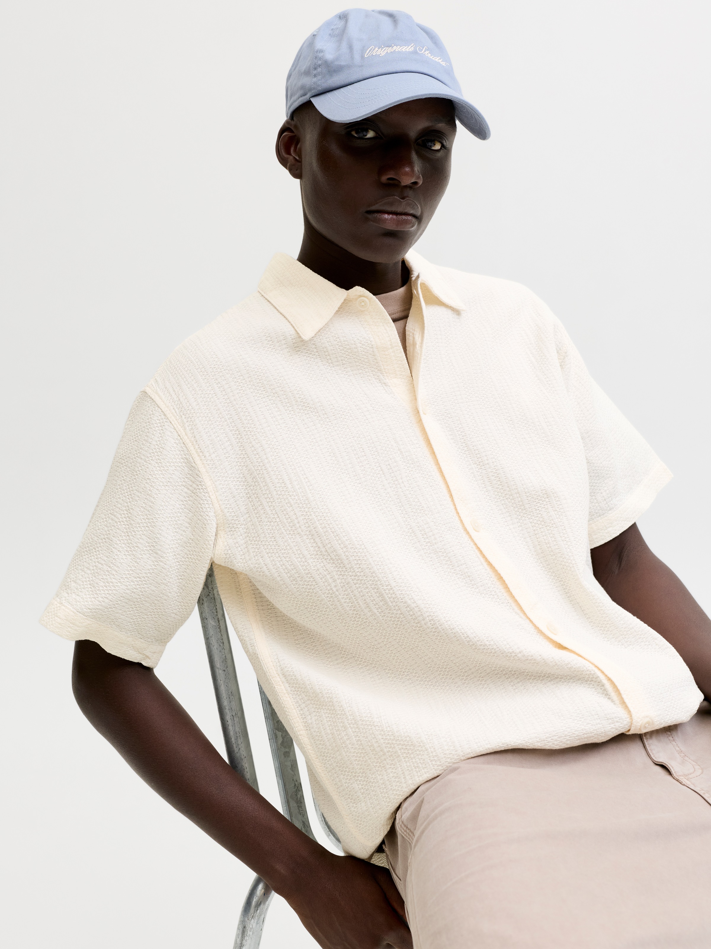 Jack & Jones Kurzarmhemd »JORMONTAUK WAVY TEXTURE SHIRT SS SN« Baumwolle, relaxed fit