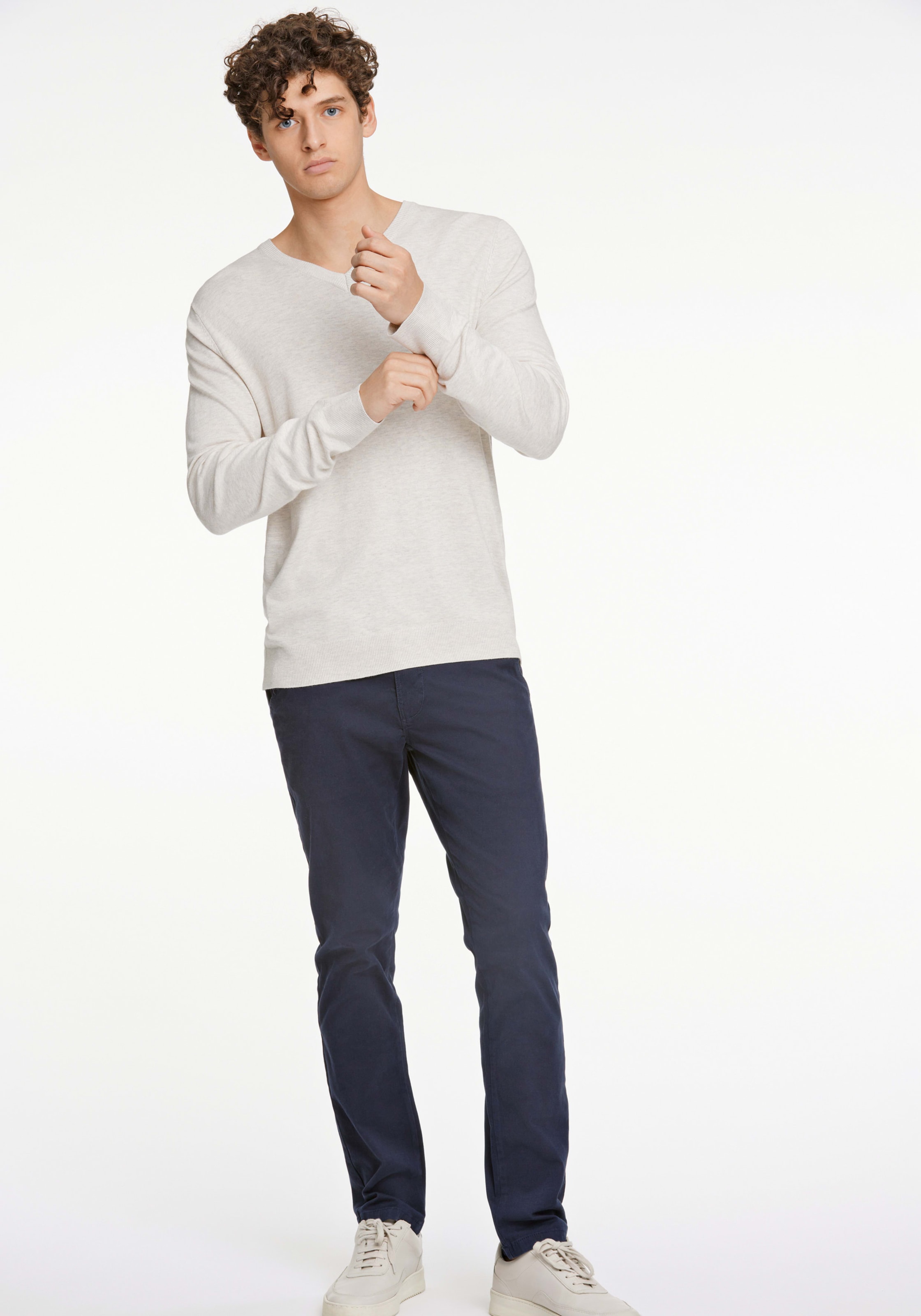 LINDBERGH Strickpullover meliert, mit V.Ausschnitt