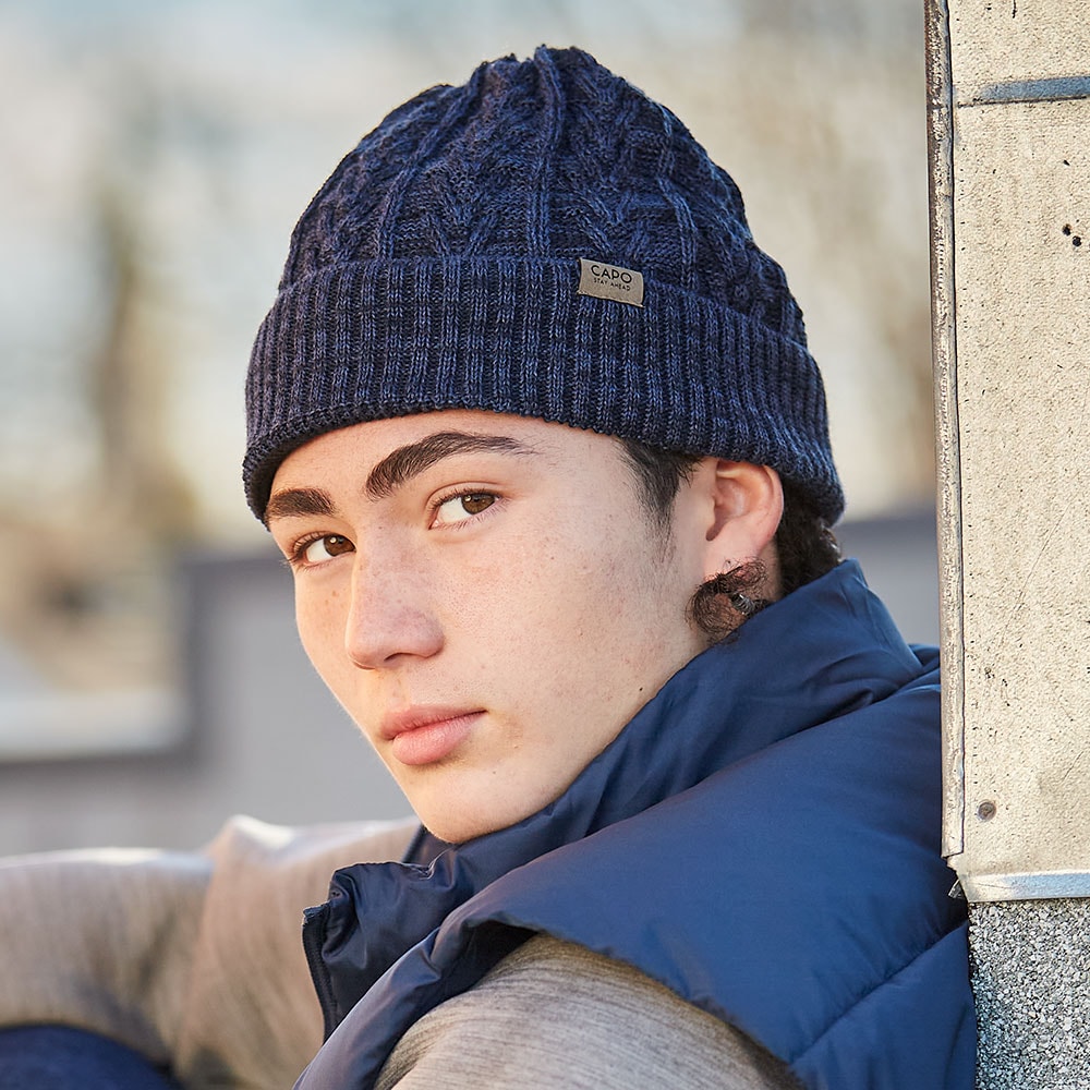 CAPO Strickmütze Rippenstrick, natürliche Thermoregulierung