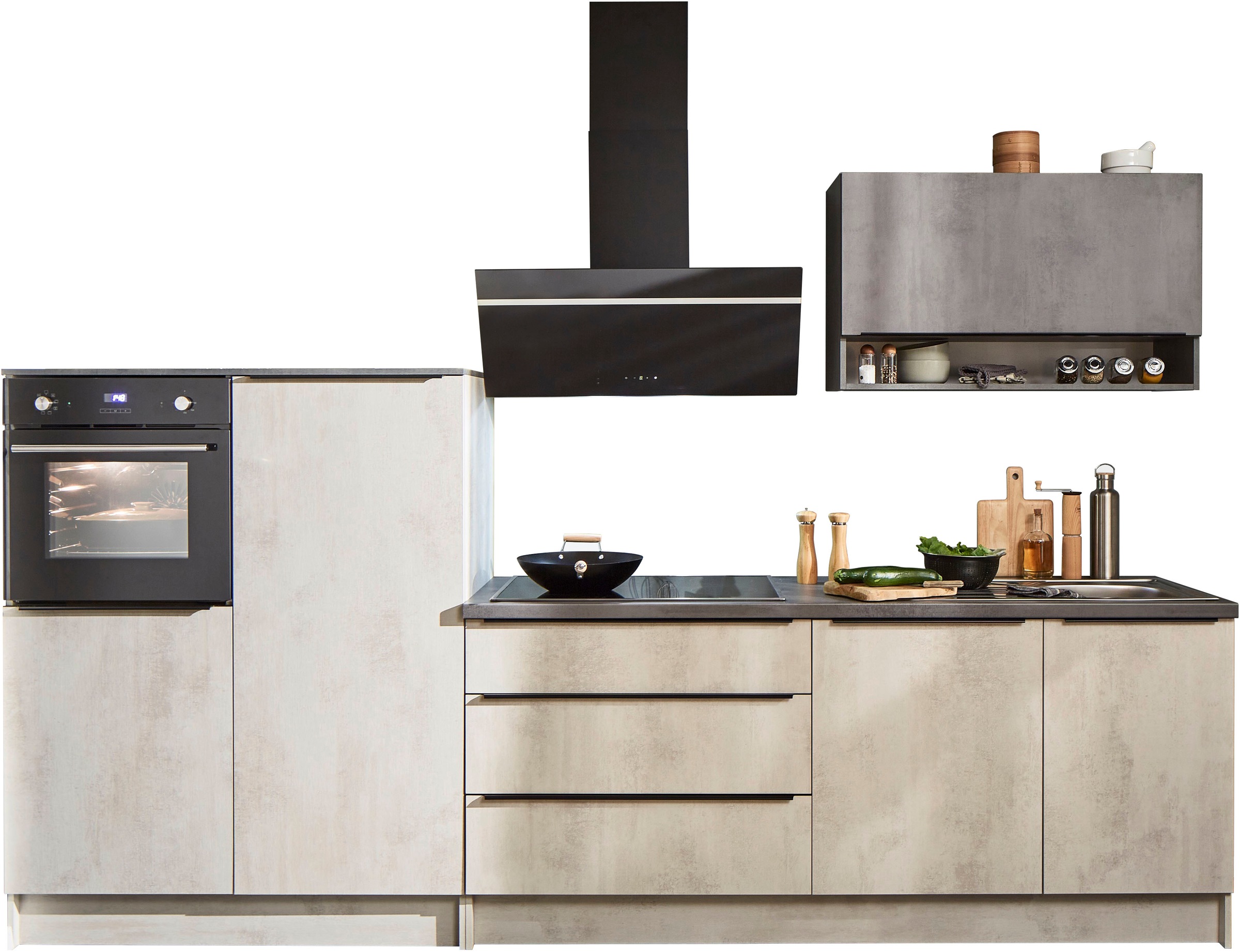 BASIC by Balculina Küchenzeile »Boston«, Breite 200 + 123 cm, wahlweise mit E-Geräten