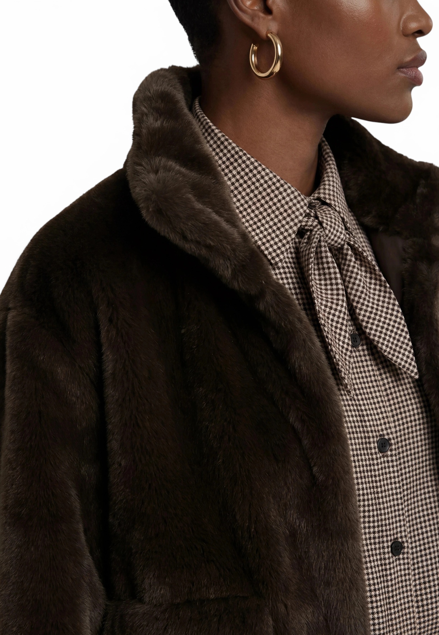 Zero Plüschjacke »Plüschjacke mit Stehkragen«