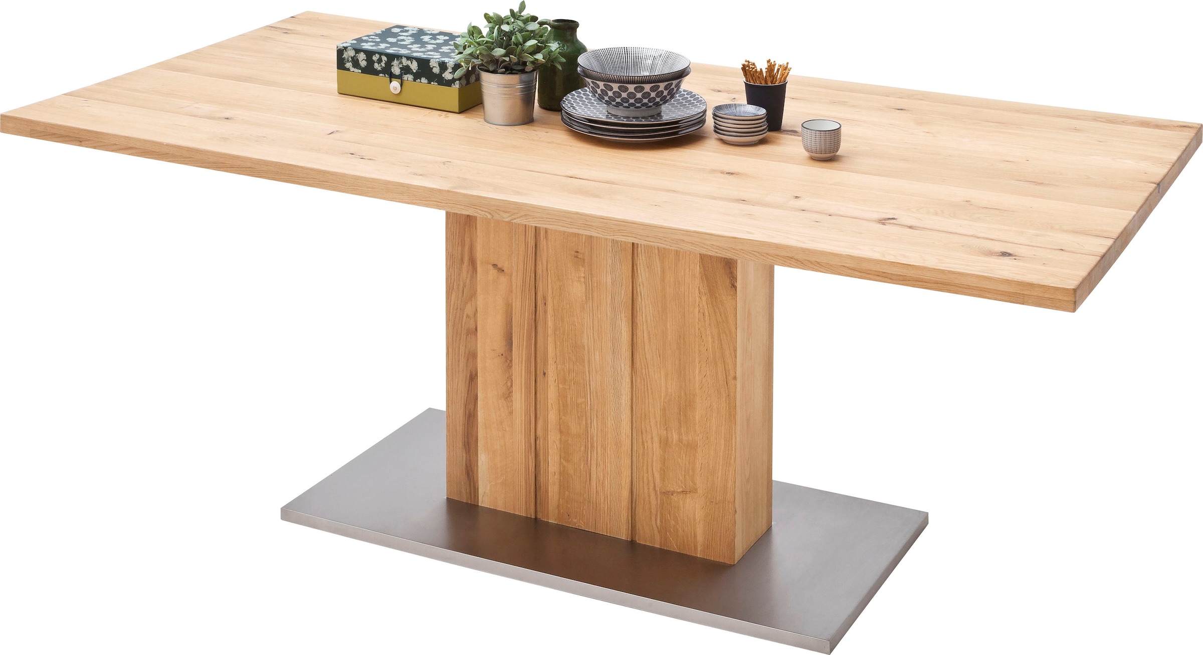 MCA furniture Esstisch »Greta«, Esstisch mit Baumkante, gerader Kante oder geteilter Tischplatte