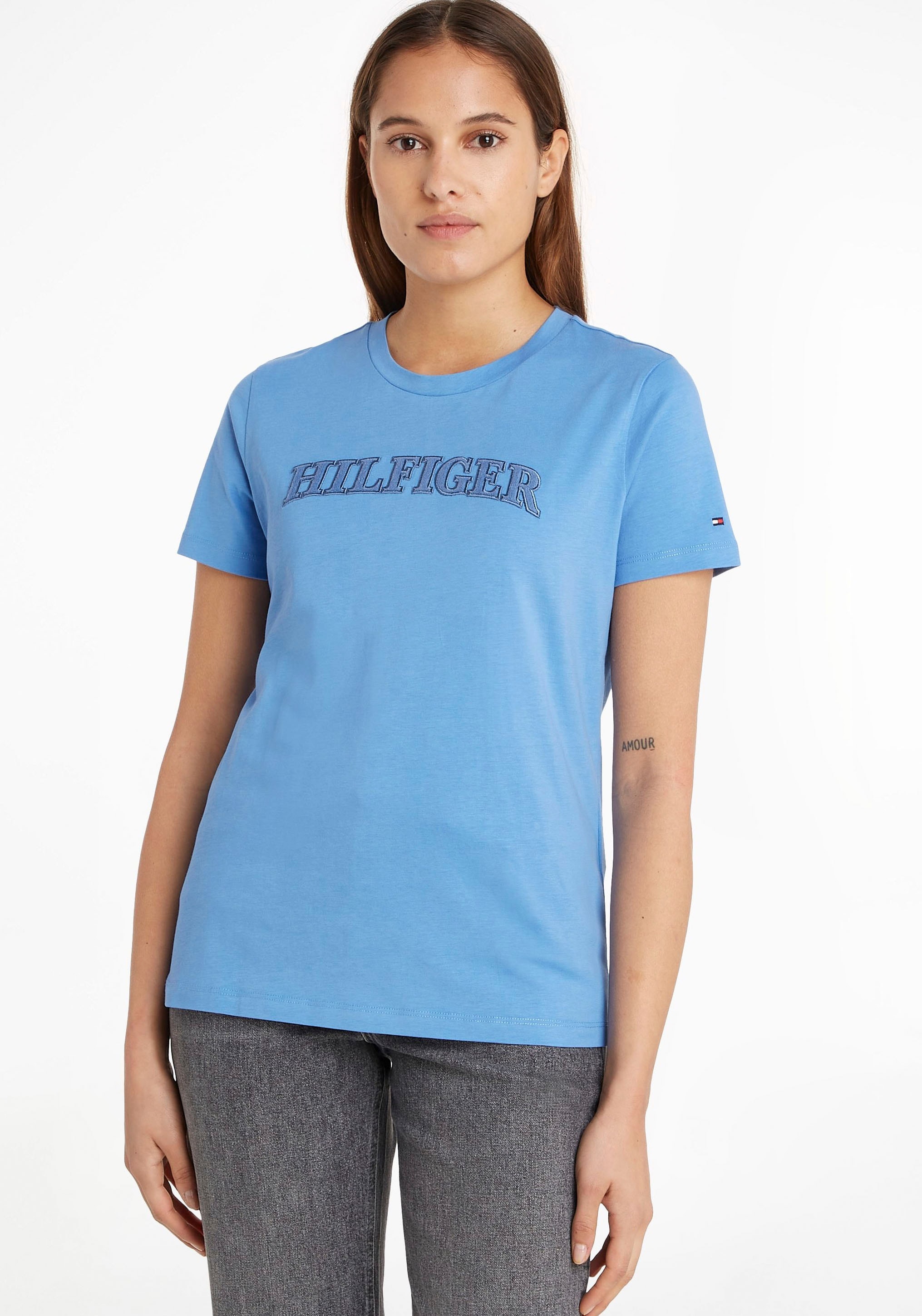 Tommy Hilfiger T-Shirt »REG TONAL C-NK Tommy online Markenlabel bestellen bei HILFIGER Hilfiger OTTO SS«, mit