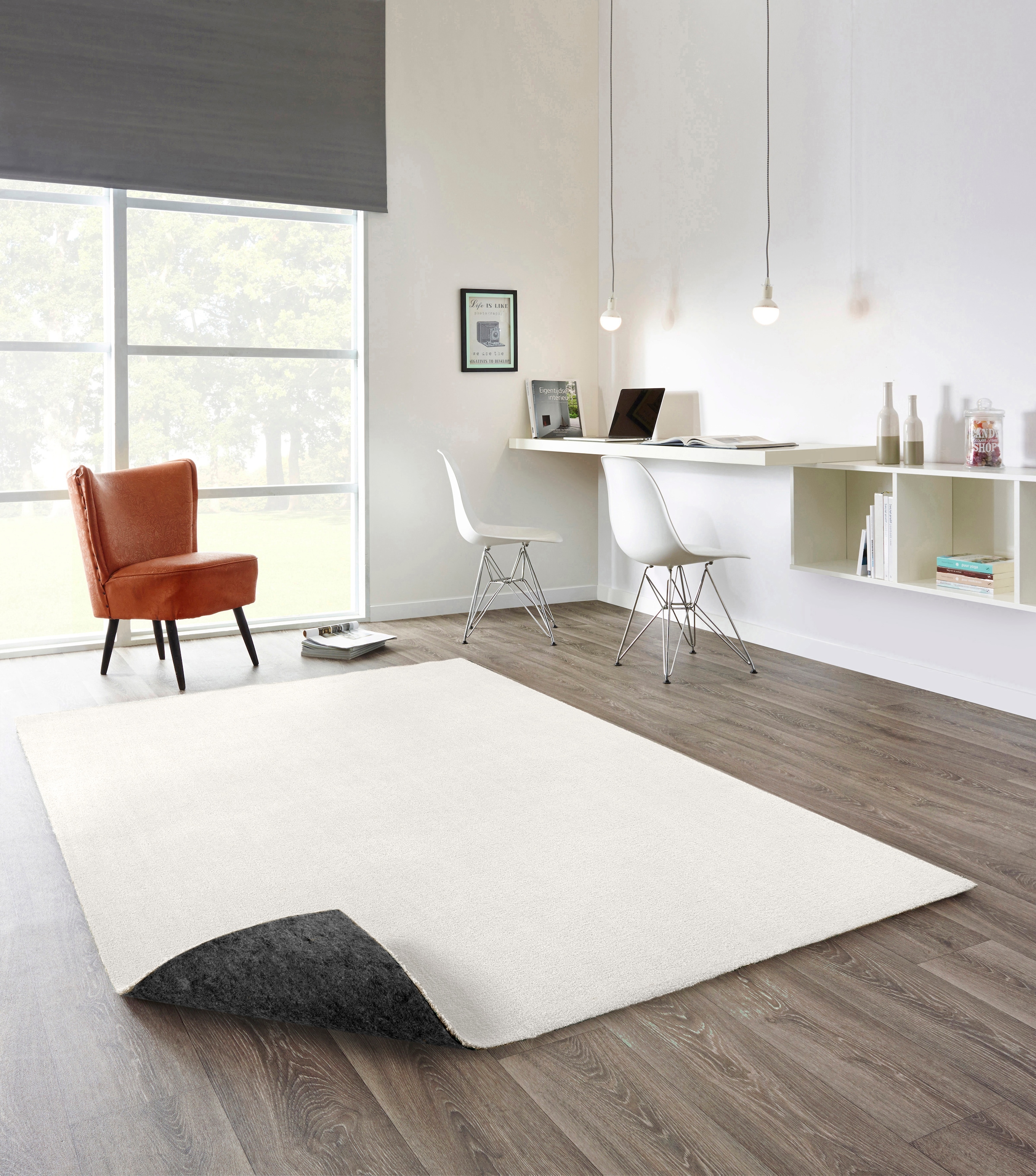 my home Teppich »Adrienne, Made in Belgium«, rechteckig, 11 mm Höhe, waschbar, pflegeleicht, einfarbig, besonders weich