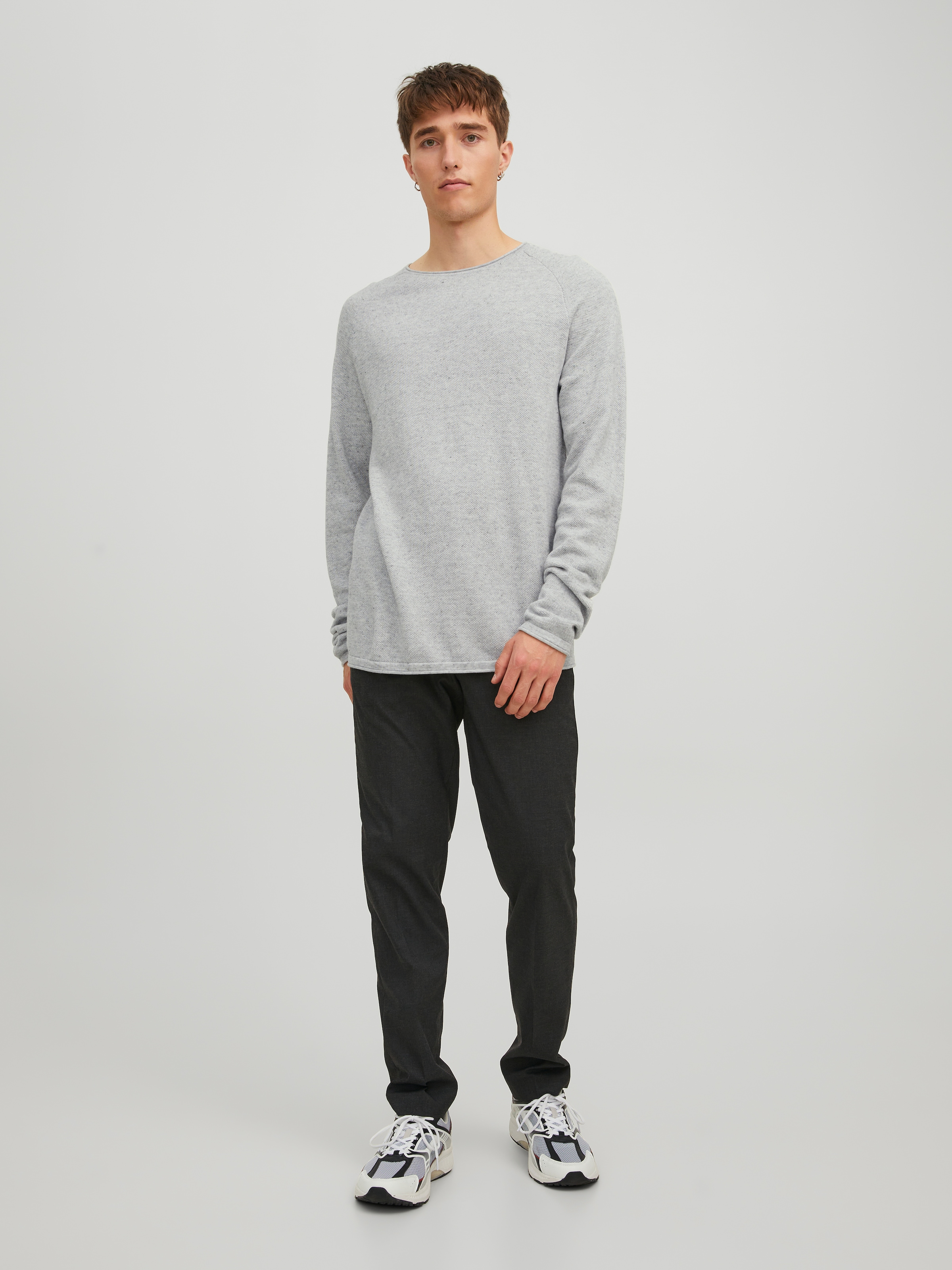 Jack & Jones Rundhalspullover »JJEHILL Pullover mit angenehmem Tragegefühl« Modisch, schmal, Baumwolle, Rundhals