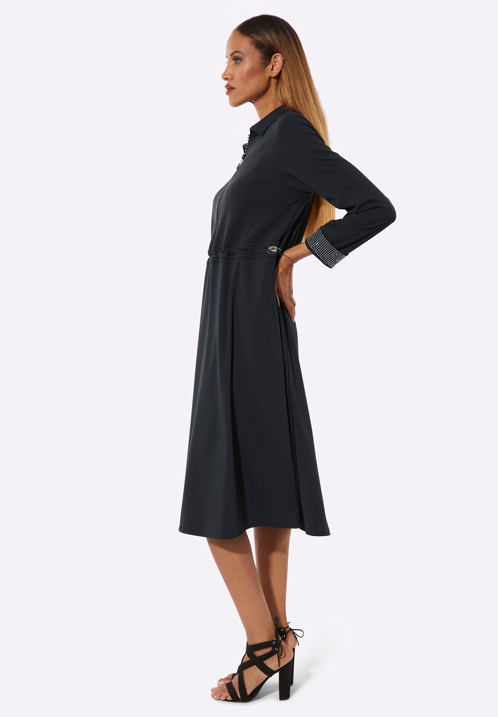 creation L Polokleid »Jersey-Kleid Polokleid mit Weitenregulierung auf Taillenhöhe«