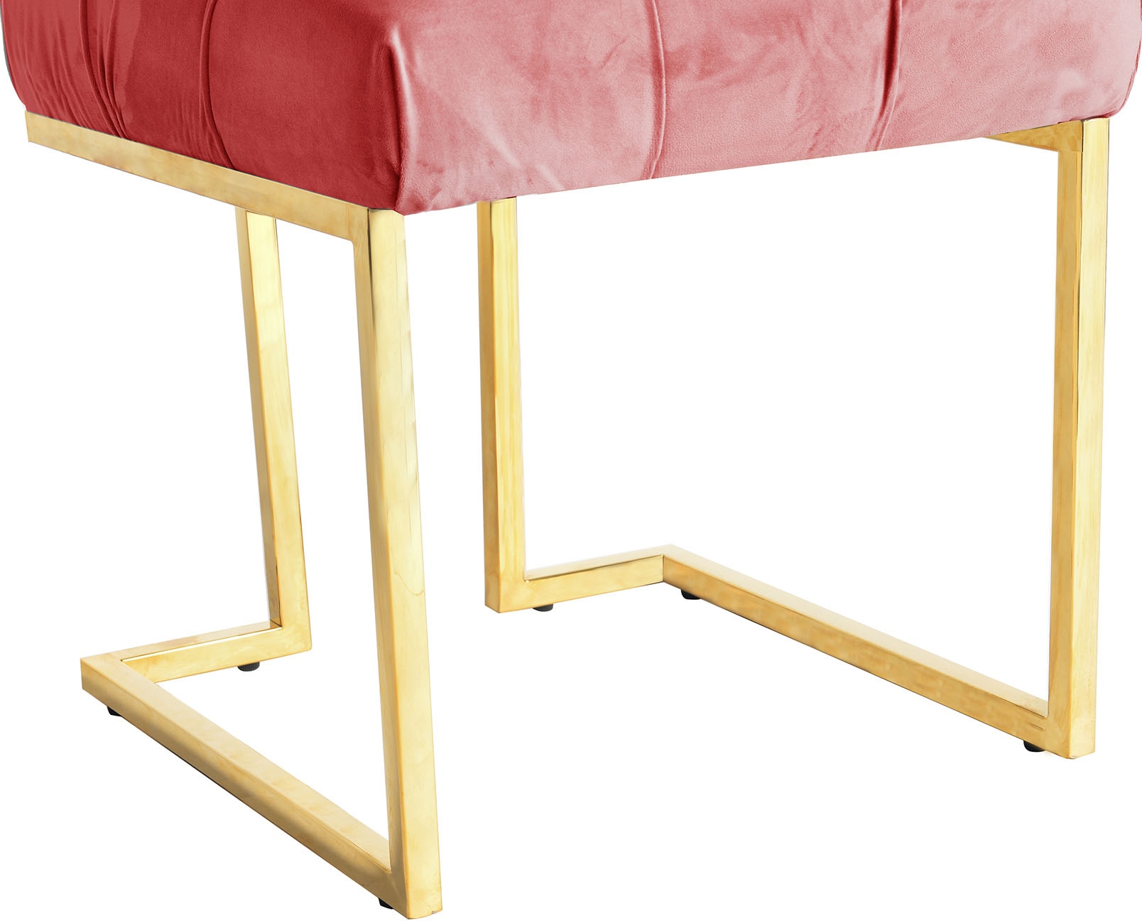 Kayoom Polsterhocker »Hocker Rarity 125, Edler Touch durch goldenes Gestell« 1 Stk. tlg. eckig, samtweich, gesteppt, mit Zierknöpfen, Edelstahlgestell