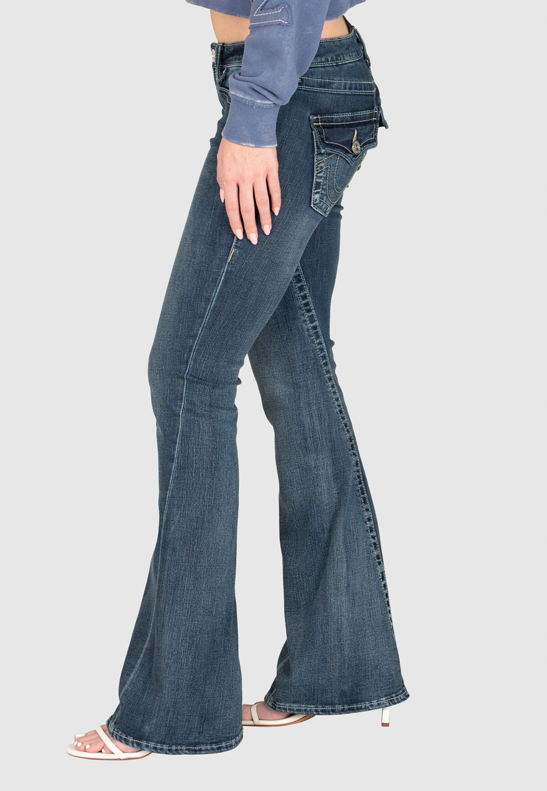 True Religion Bootcut-Jeans »JOEY LR FLARE FLAP« Baumwollmischung, Flared fit