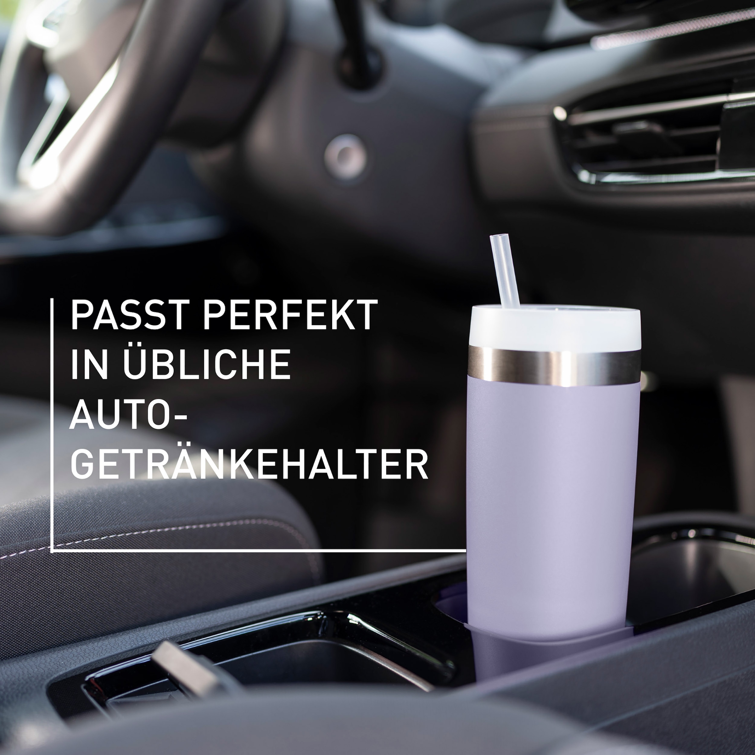 Emsa Trinkflasche »Travel Mug Cool³« integrierter Strohhalm, 0,5 L, 12 h kühl (mit Eiswürfeln bis zu 24 h)