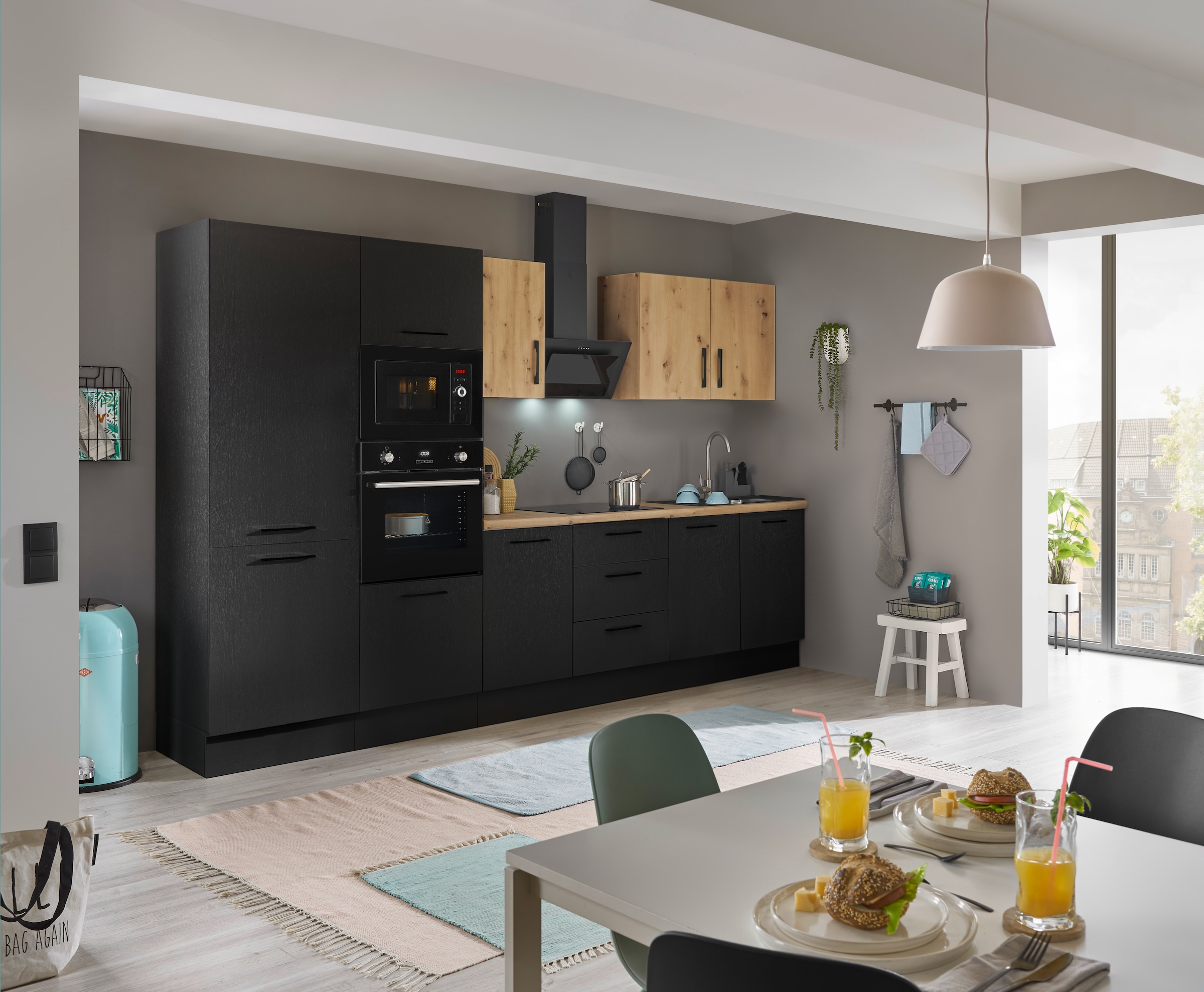 BASIC by Balculina Küchenzeile »Turin«, Breite 330 cm, wahlweise mit E-Geräten