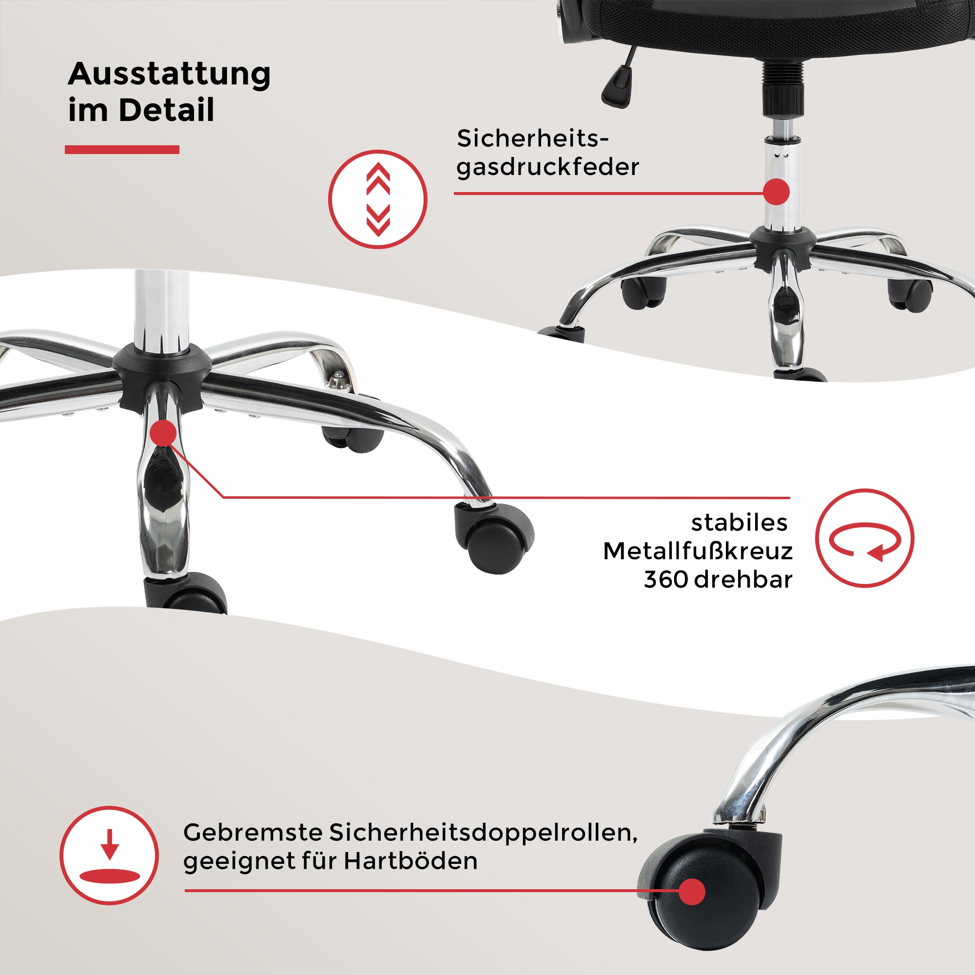 Duo Collection Bürostuhl »Regensburg« () mit verchromten Fußkreuz, Chefsessel