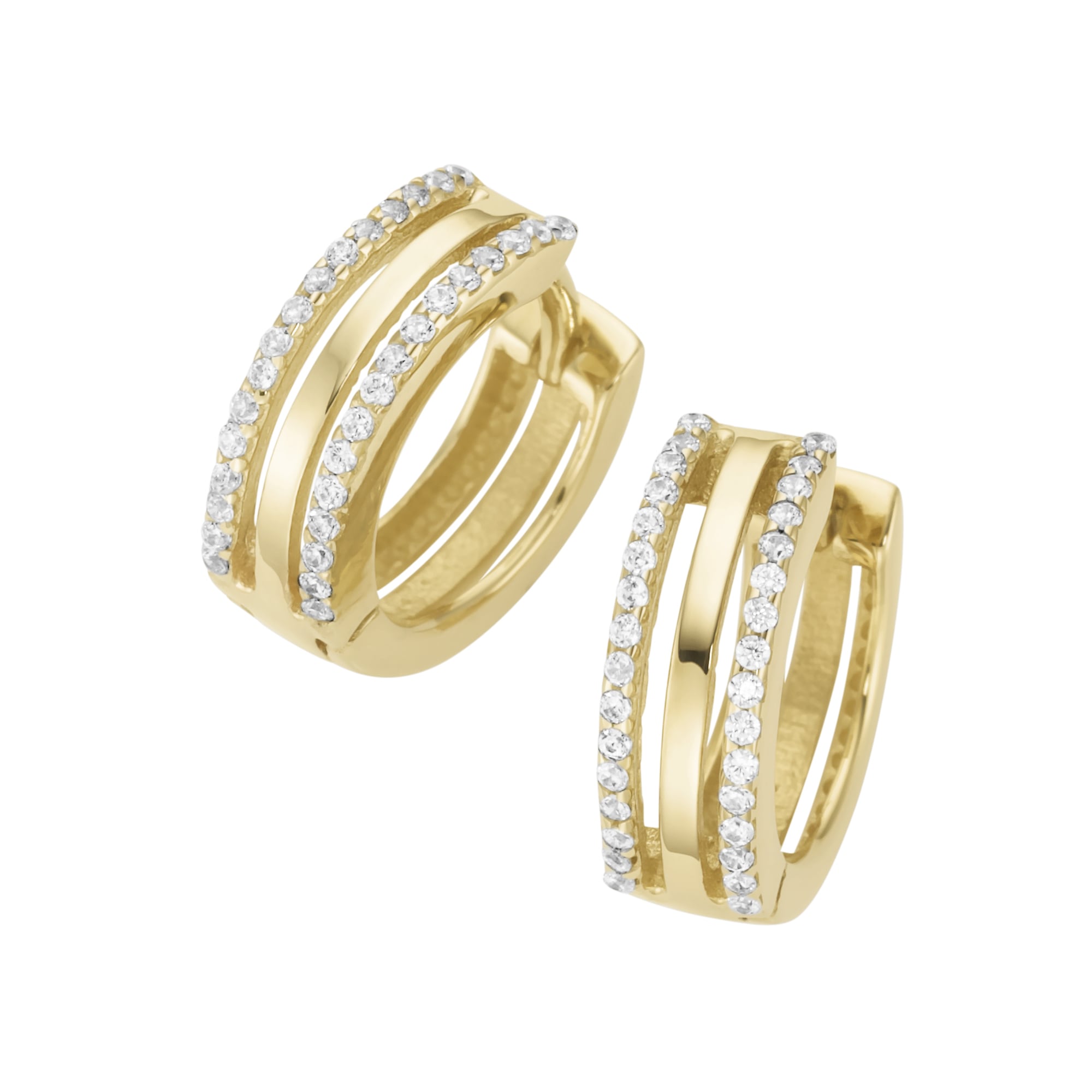 Luigi Merano Paar Creolen »Creolen durchbrochen mit Zirkonia, Gold 375«